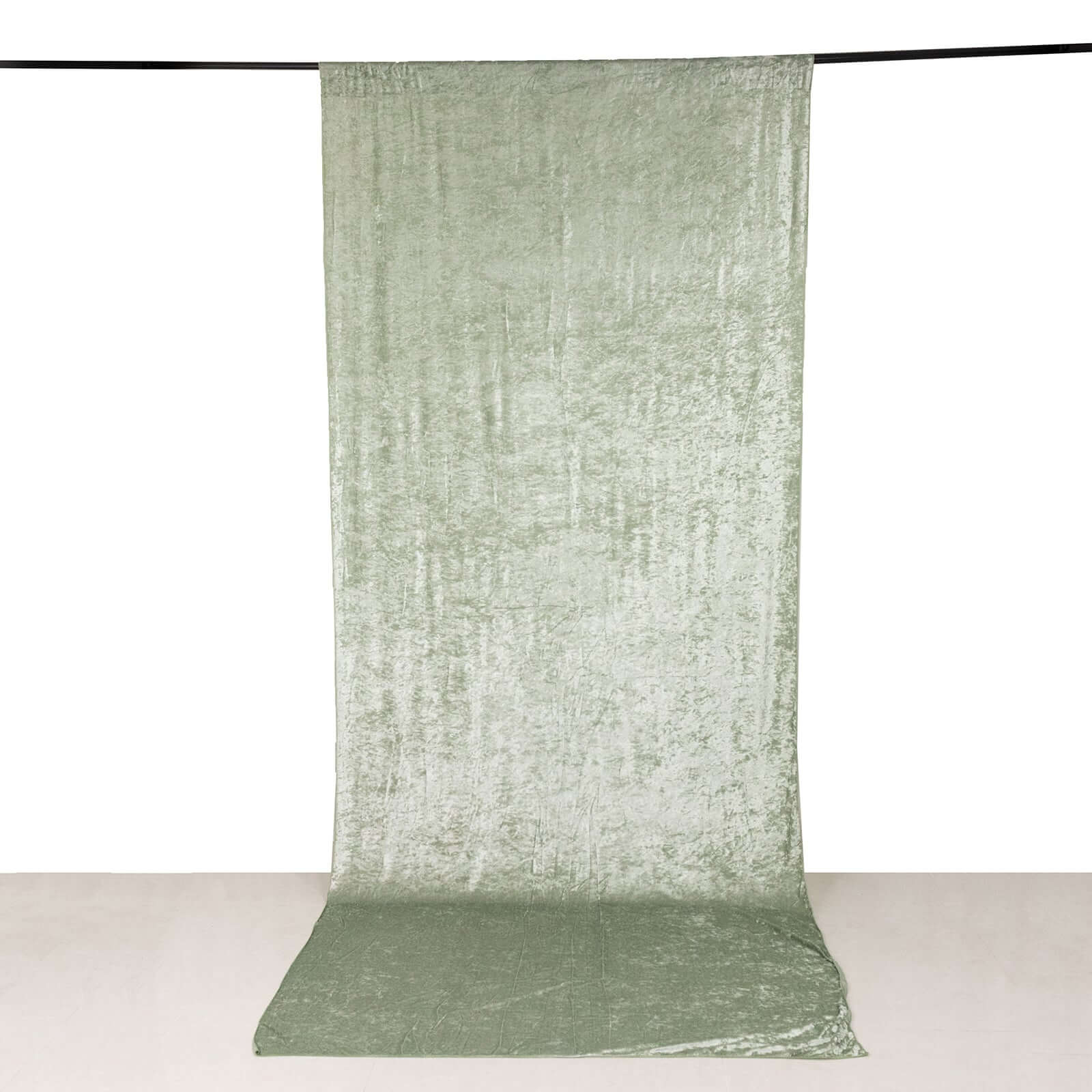 Crushed Velvet Backdrop Curtain – Sage Green 5ft x 12ft Event Drape with Rod Pocket, Privacy Panel for Photo Booths & Events - Image 3