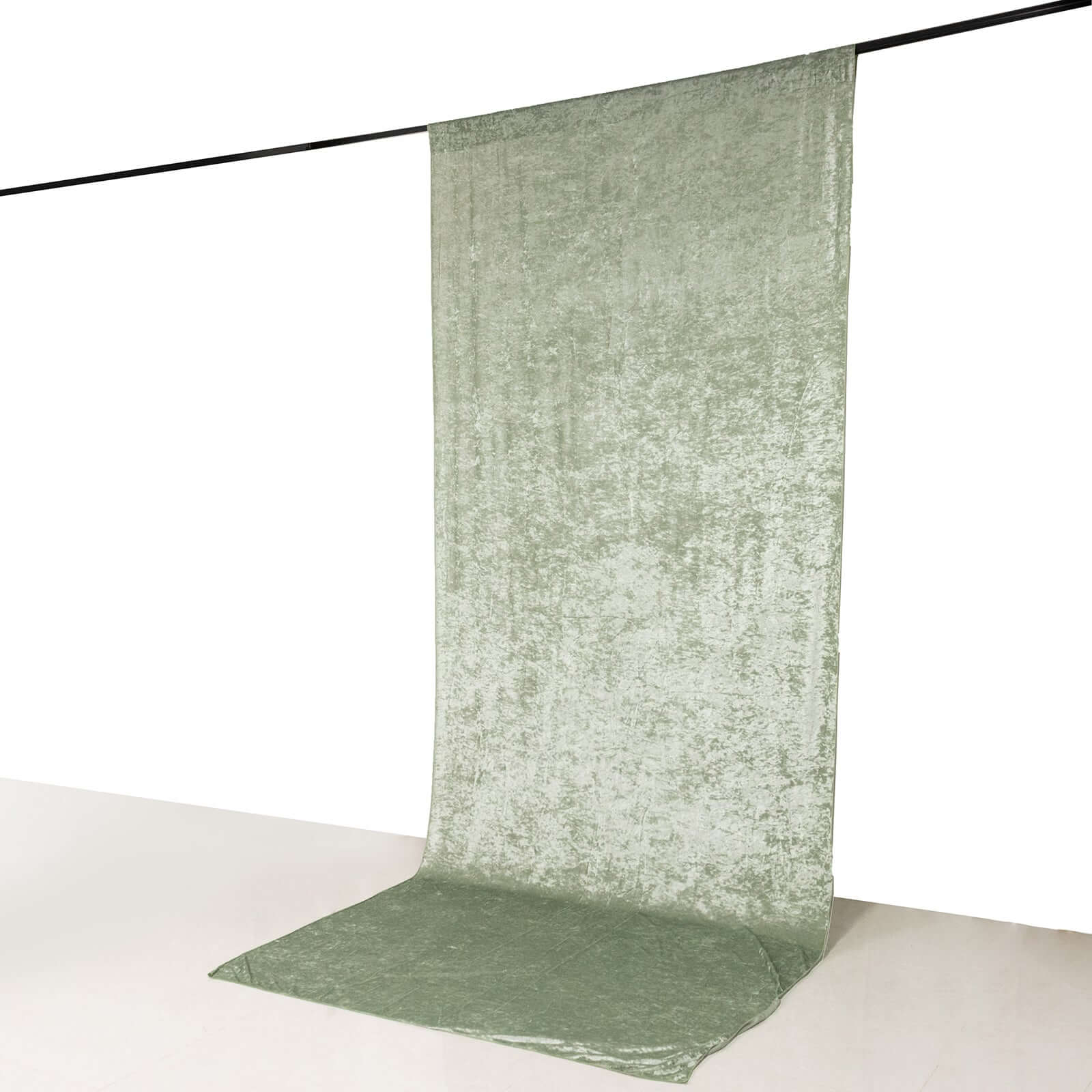 Crushed Velvet Backdrop Curtain – Sage Green 5ft x 12ft Event Drape with Rod Pocket, Privacy Panel for Photo Booths & Events - Image 6