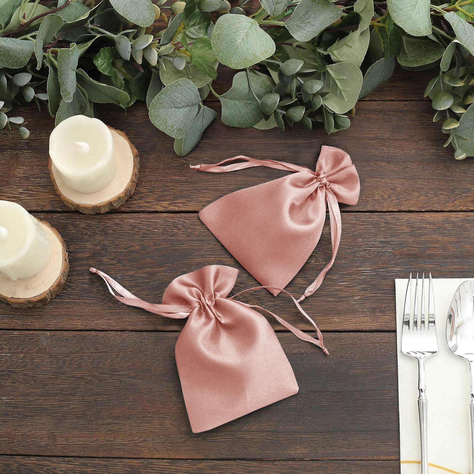 60 Pack Satin Drawstring Favor Bags, Dusty Rose 3"x4" Jewelry & Candy Gift Bags for Weddings & Parties - Image 6