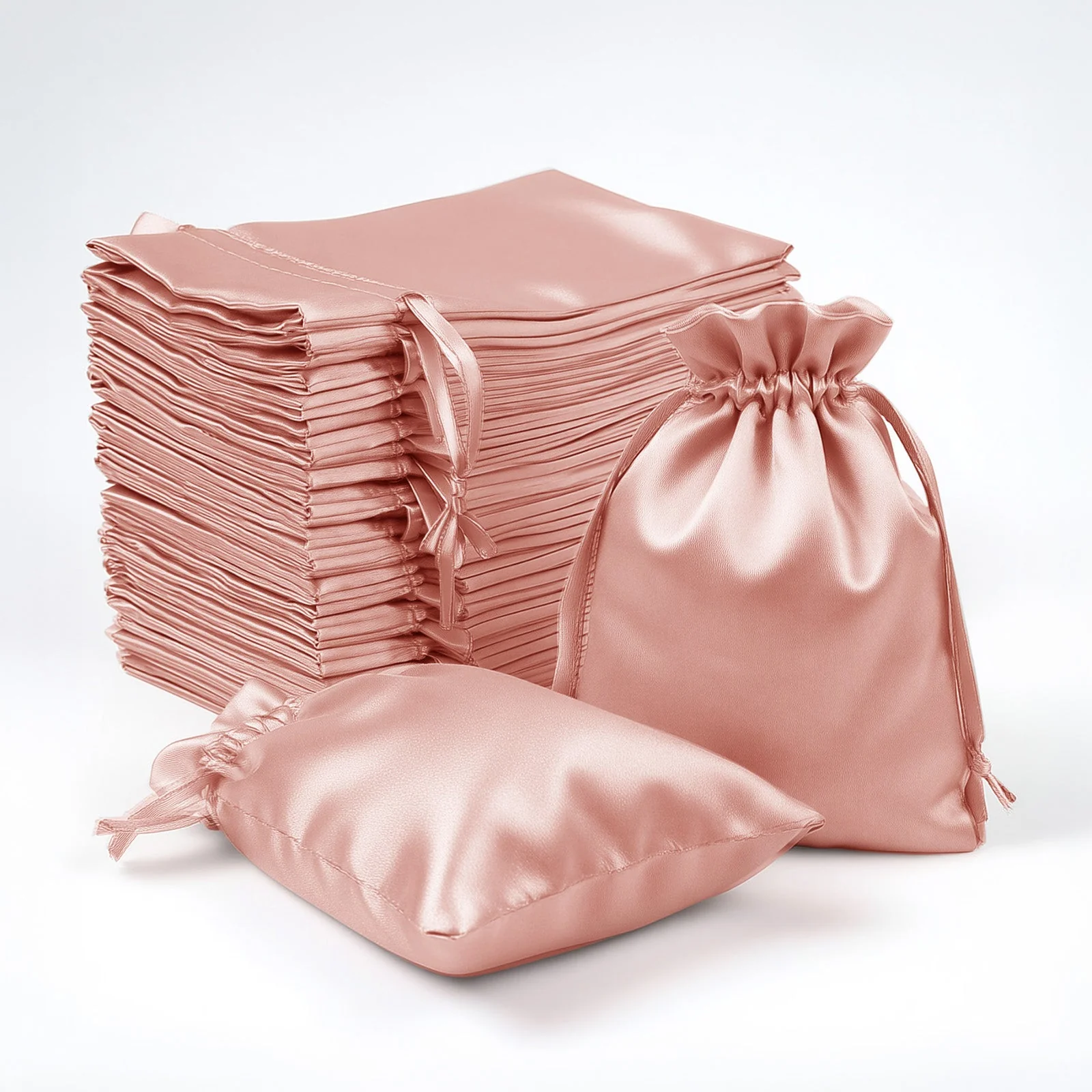 60 Pack Satin Drawstring Favor Bags, Dusty Rose 3"x4" Jewelry & Candy Gift Bags for Weddings & Parties - Image 7