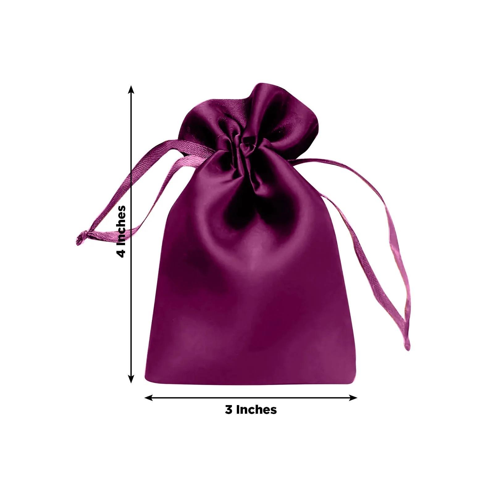60 Pack Satin Drawstring Favor Bags, Eggplant 3"x4" Jewelry & Candy Gift Bags for Weddings & Parties - Image 3
