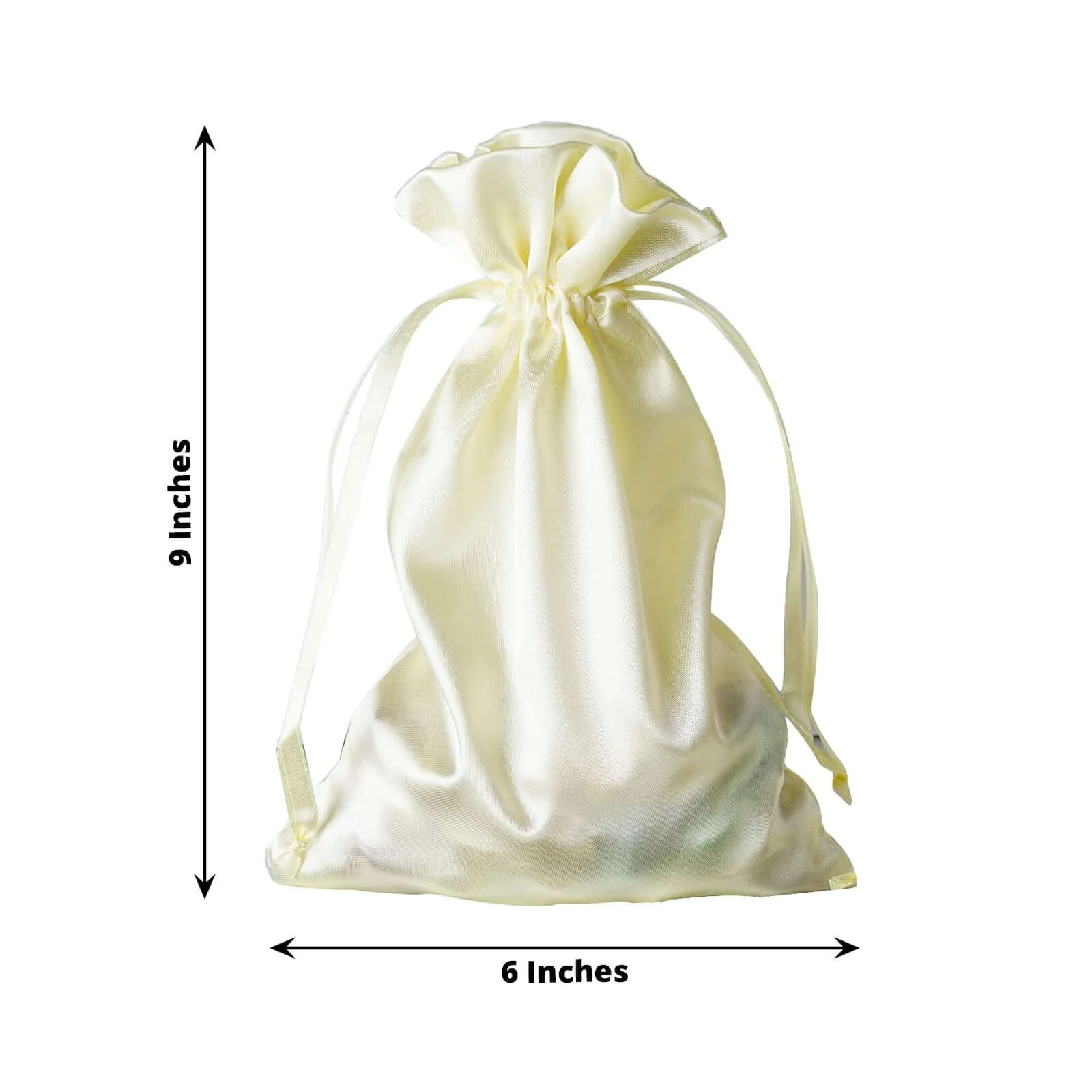 60 Pack Yellow Satin Wedding Party Favor Bags, Drawstring Pouch Gift Bags 6"x9" - Image 3