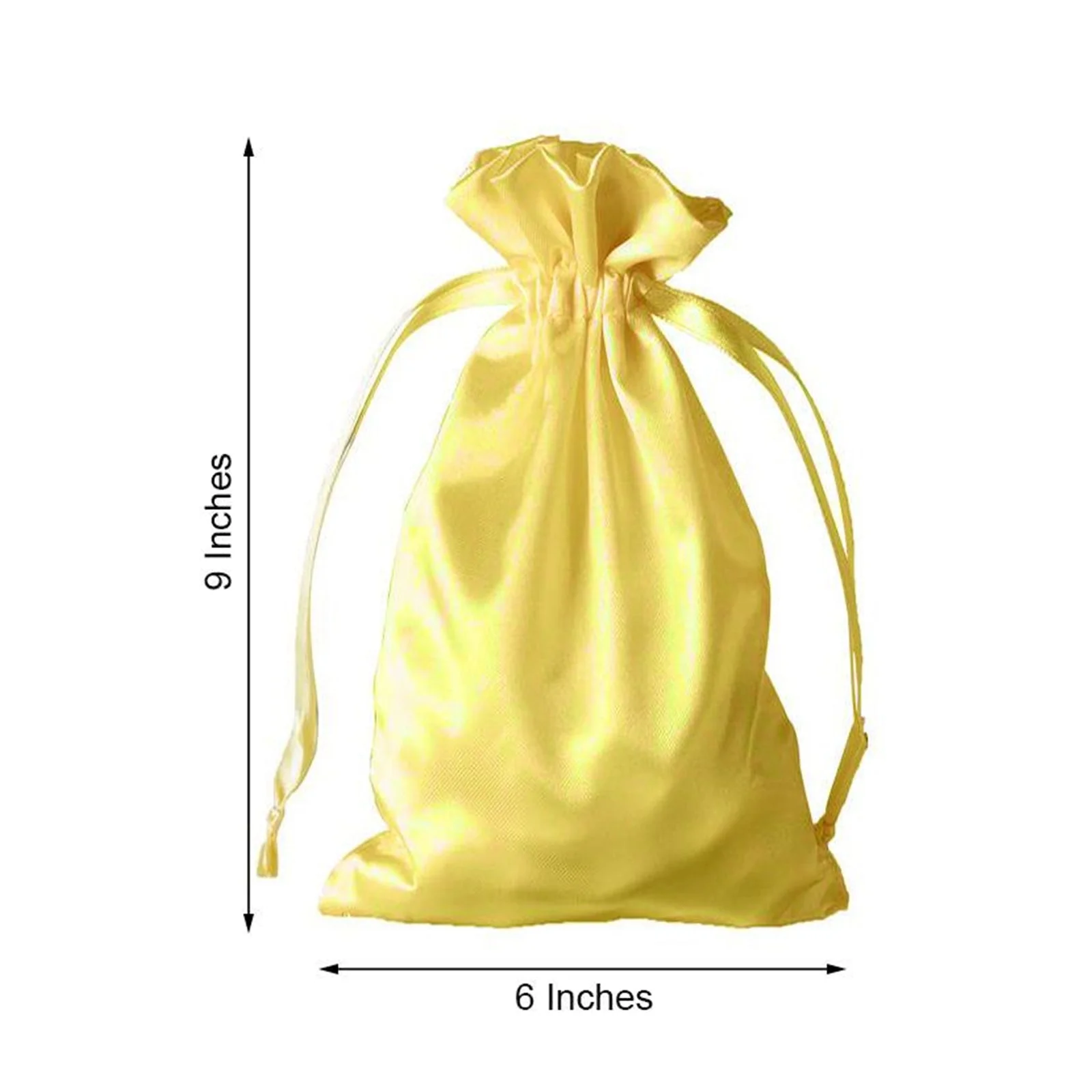 60 Pack Gold Satin Wedding Party Favor Bags, Drawstring Pouch Gift Bags 6"x9" - Image 3