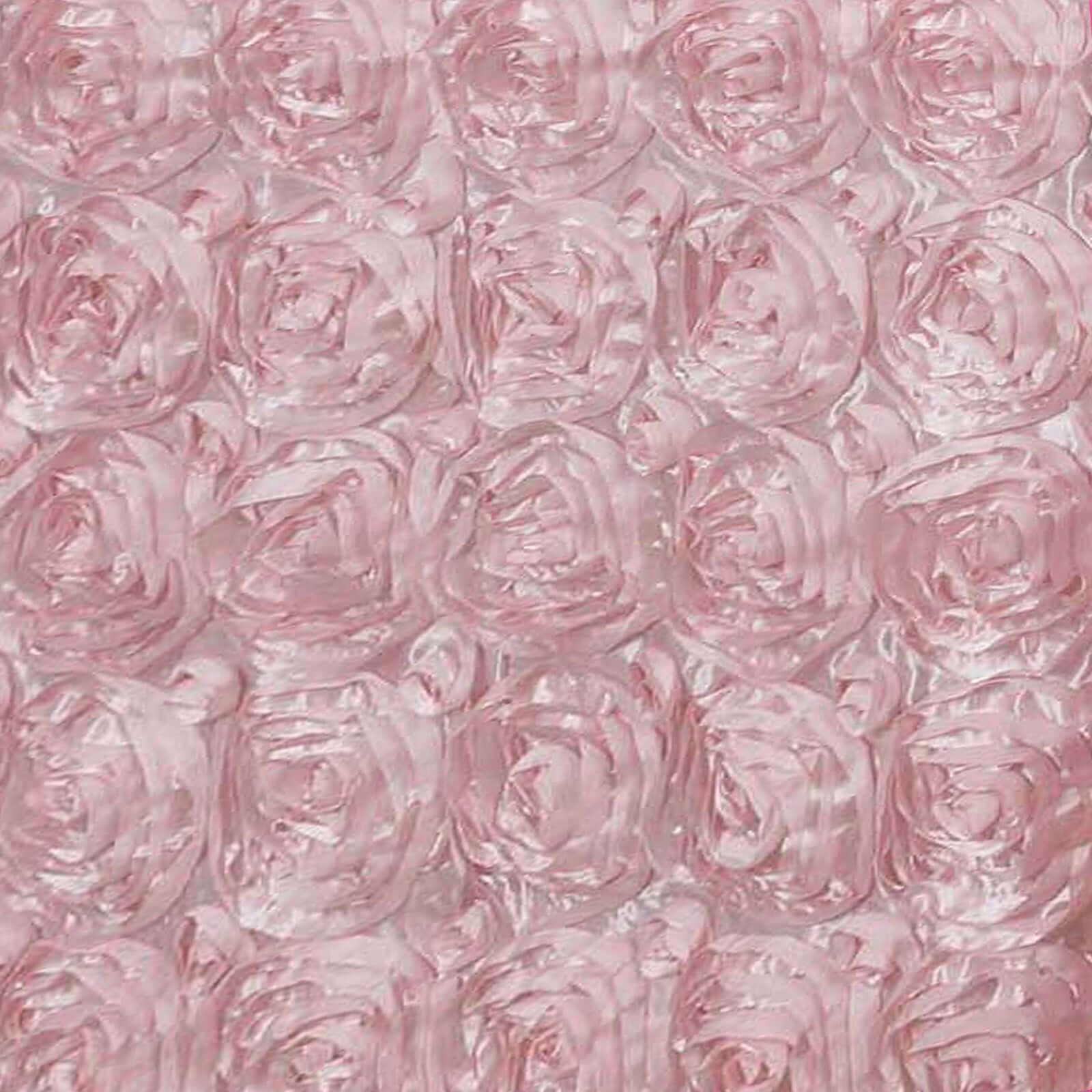 Satin Rectangle Tablecloth 90"x132" Blush - Grandiose 3D Rosette Table Cover - Image 8