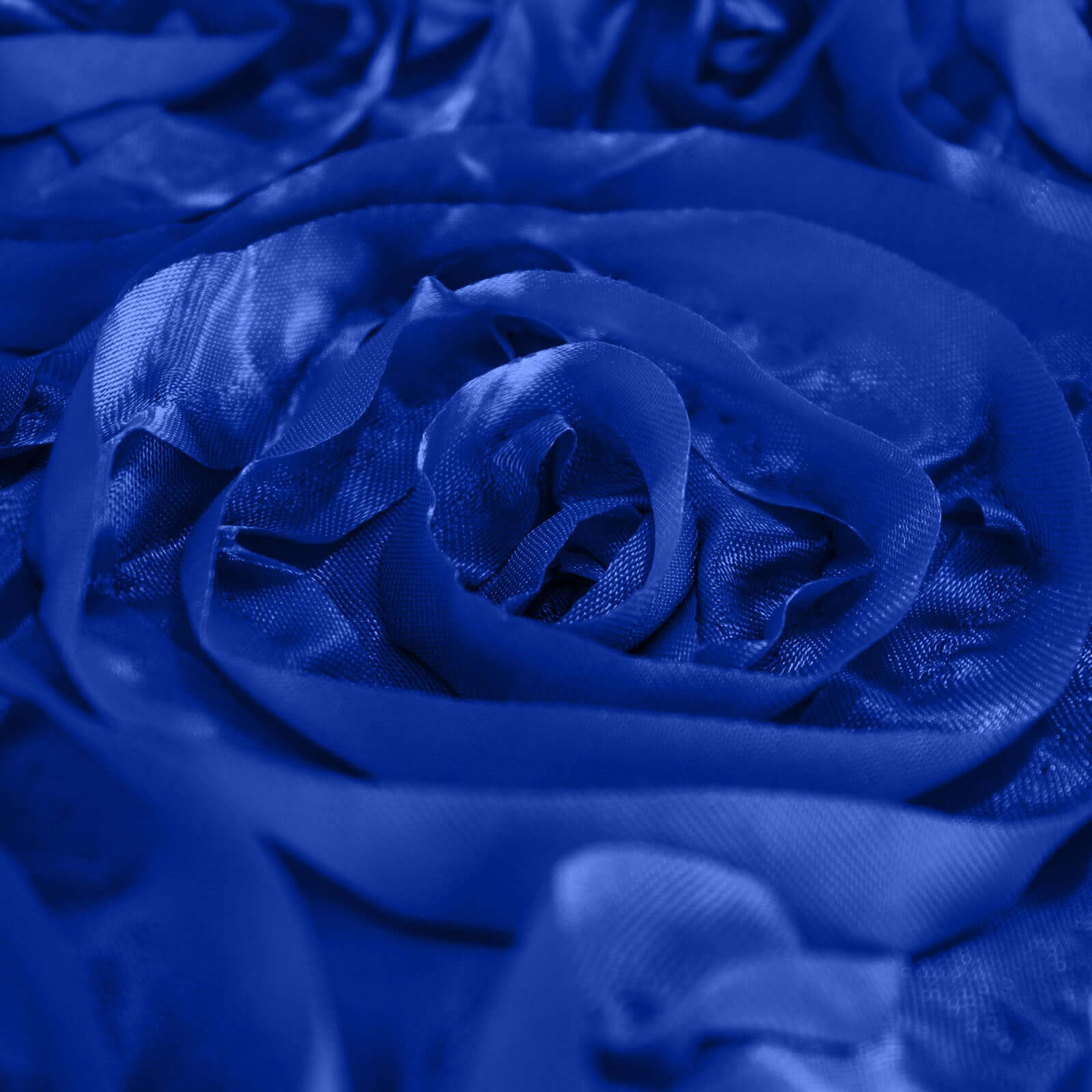Satin Rectangle Tablecloth 90"x132" Royal Blue - Grandiose 3D Rosette Table Cover - Image 7