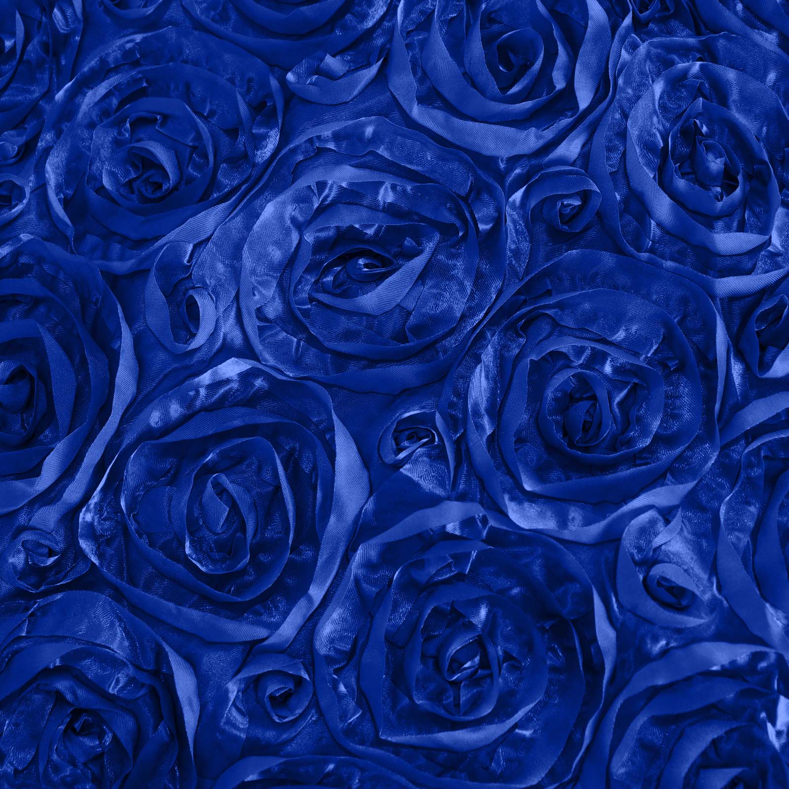 Satin Rectangle Tablecloth 90"x132" Royal Blue - Grandiose 3D Rosette Table Cover - Image 8