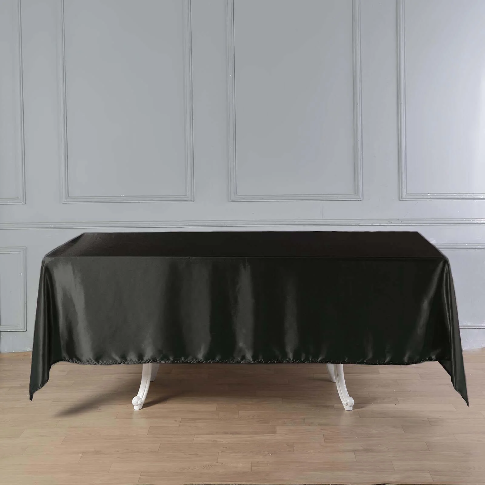 Satin Rectangular Tablecloth 60"x102" Black - Wrinkle-Resistant and Durable Table Cover for Exquisite Weddings & Events - Image 3