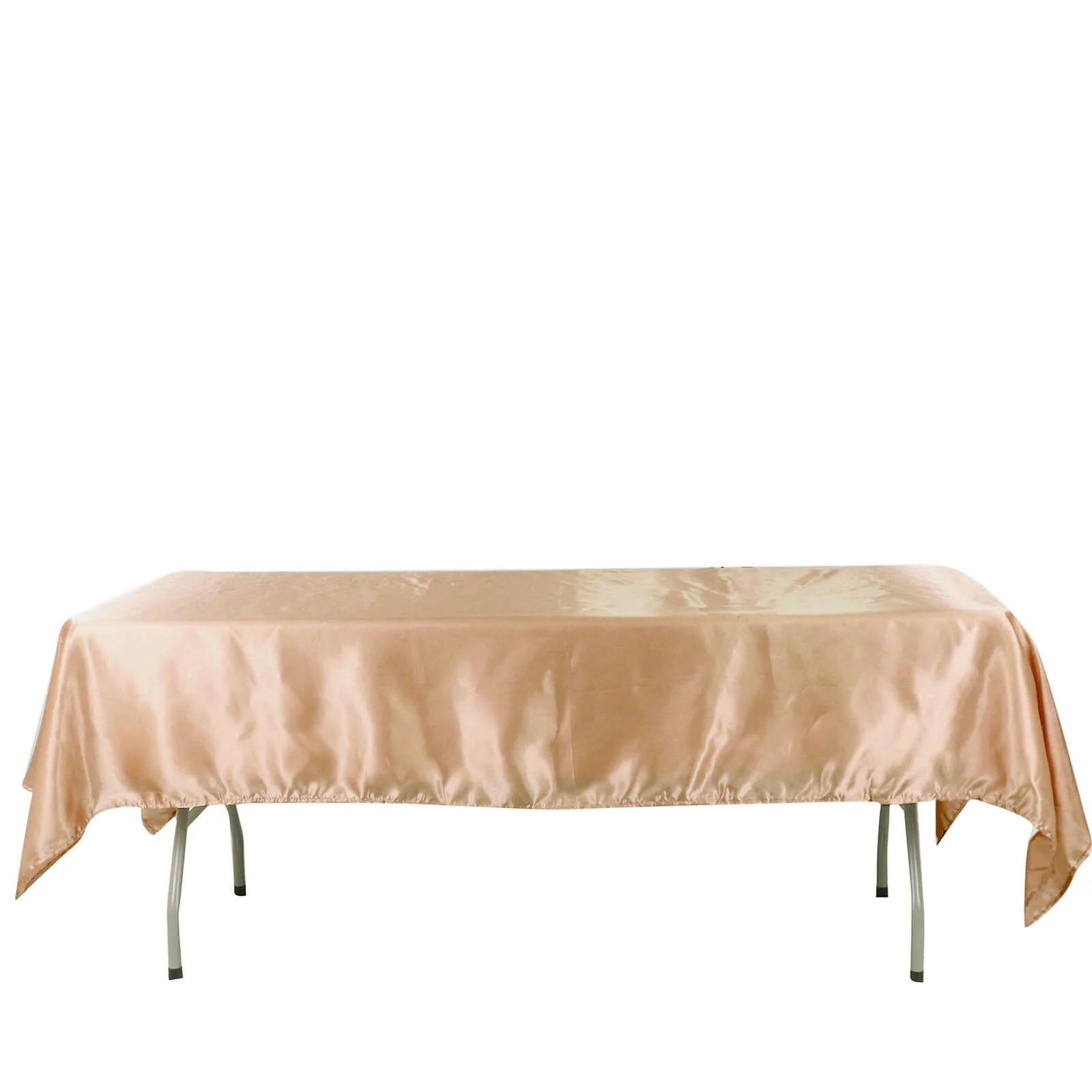 Satin Rectangular Tablecloth 60"x102" Nude - Wrinkle-Resistant & Durable Table Cover - Image 6