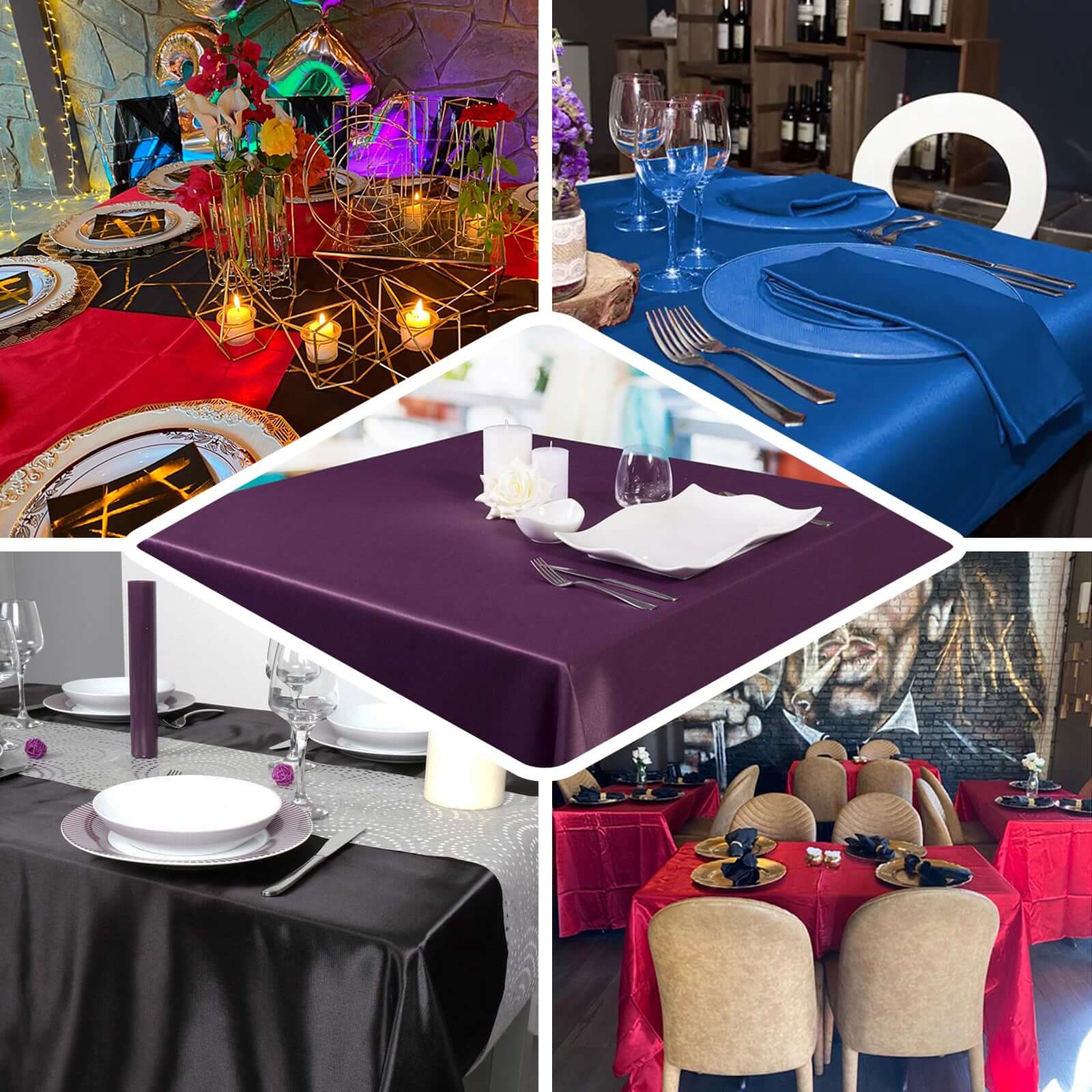 Satin Rectangular Tablecloth 60"x102" Orange - Wrinkle-Resistant & Durable Table Cover - Image 4