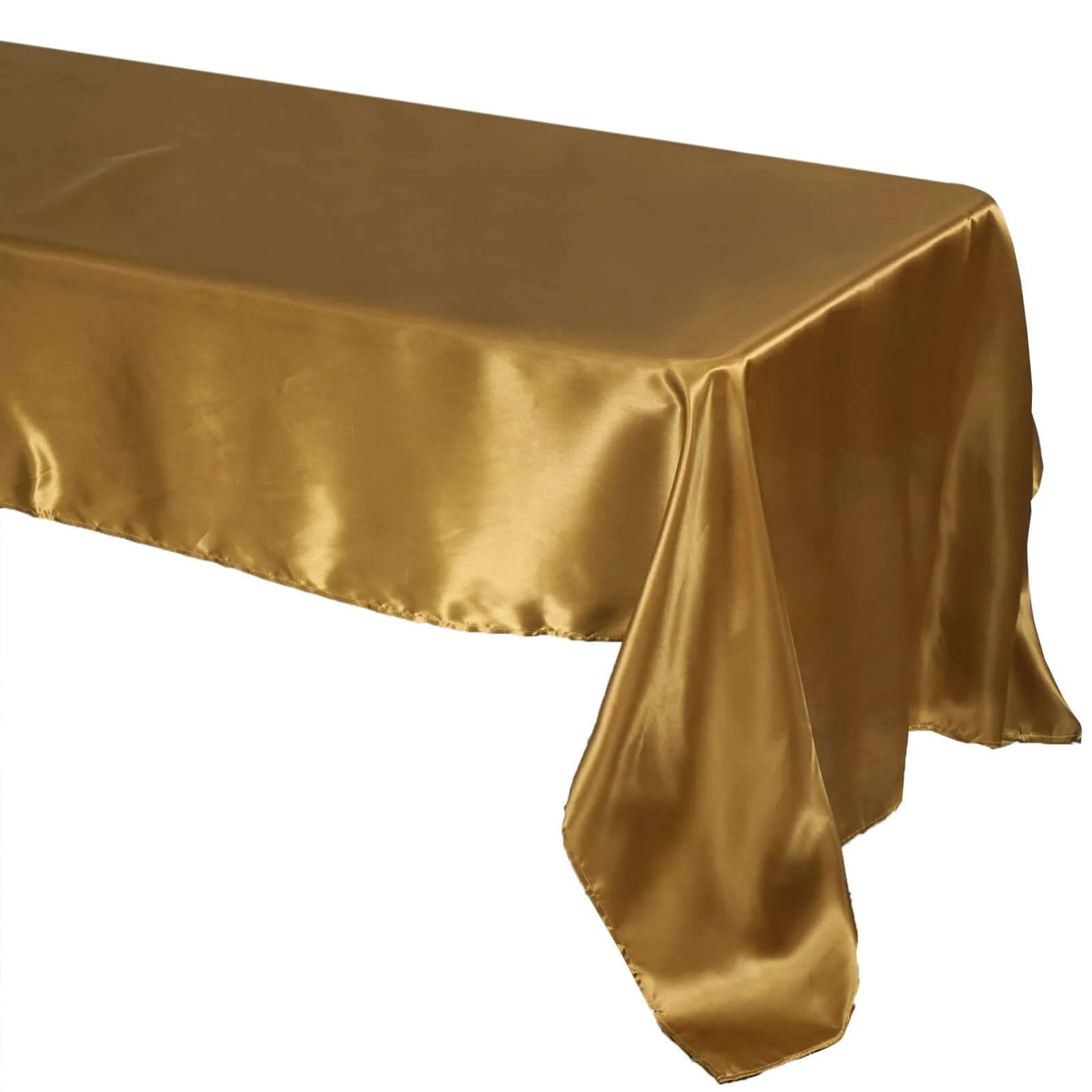 Satin Rectangular Tablecloth 60"x126" Gold - Wrinkle-Resistant and Durable Table Cover for Chic Weddings & Events - Image 5