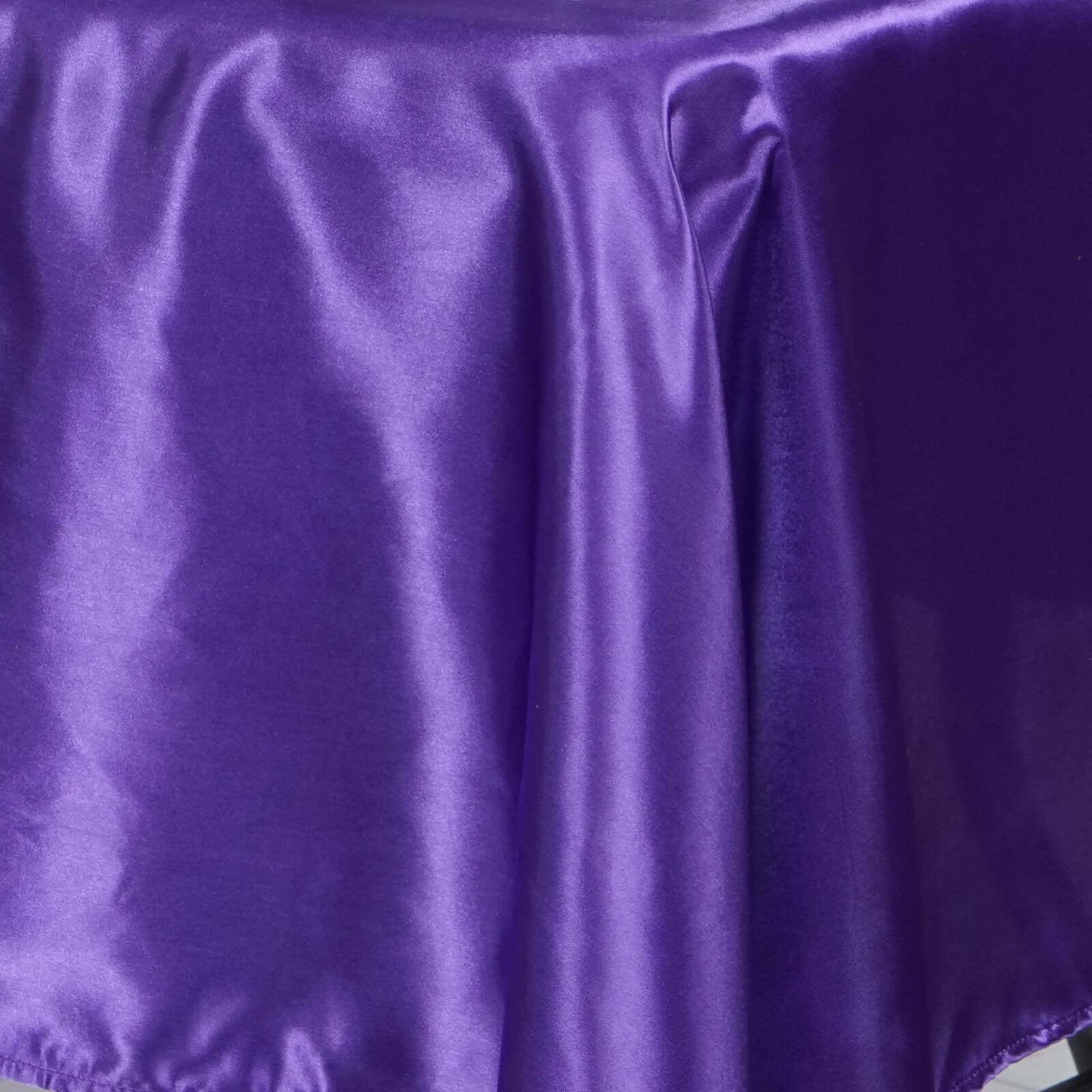 Satin Rectangular Tablecloth 60"x126" Purple - Wrinkle-Resistant & Durable Table Cover - Image 3