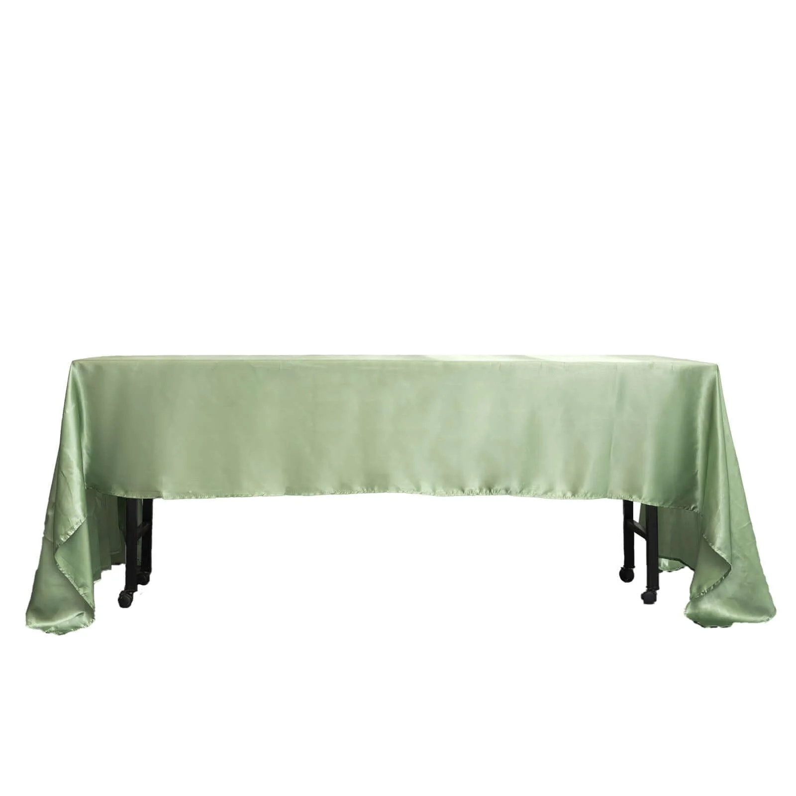 Satin Rectangular Tablecloth 60"x126" Sage Green - Wrinkle-Resistant & Durable Table Cover - Image 6