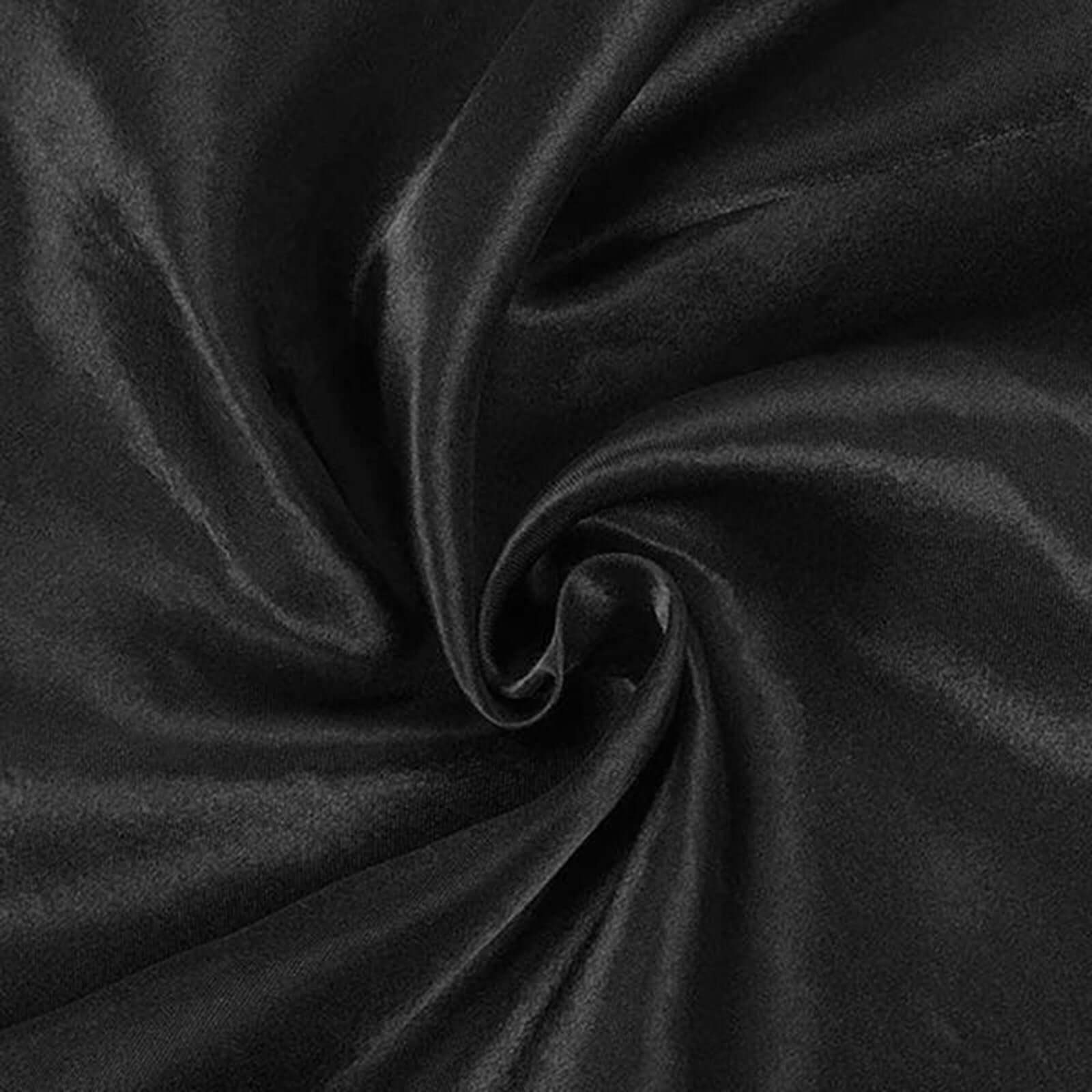 Satin Rectangular Tablecloth 90"x132" Black - Seamless Classy Table Cover for Weddings & Events - Image 7