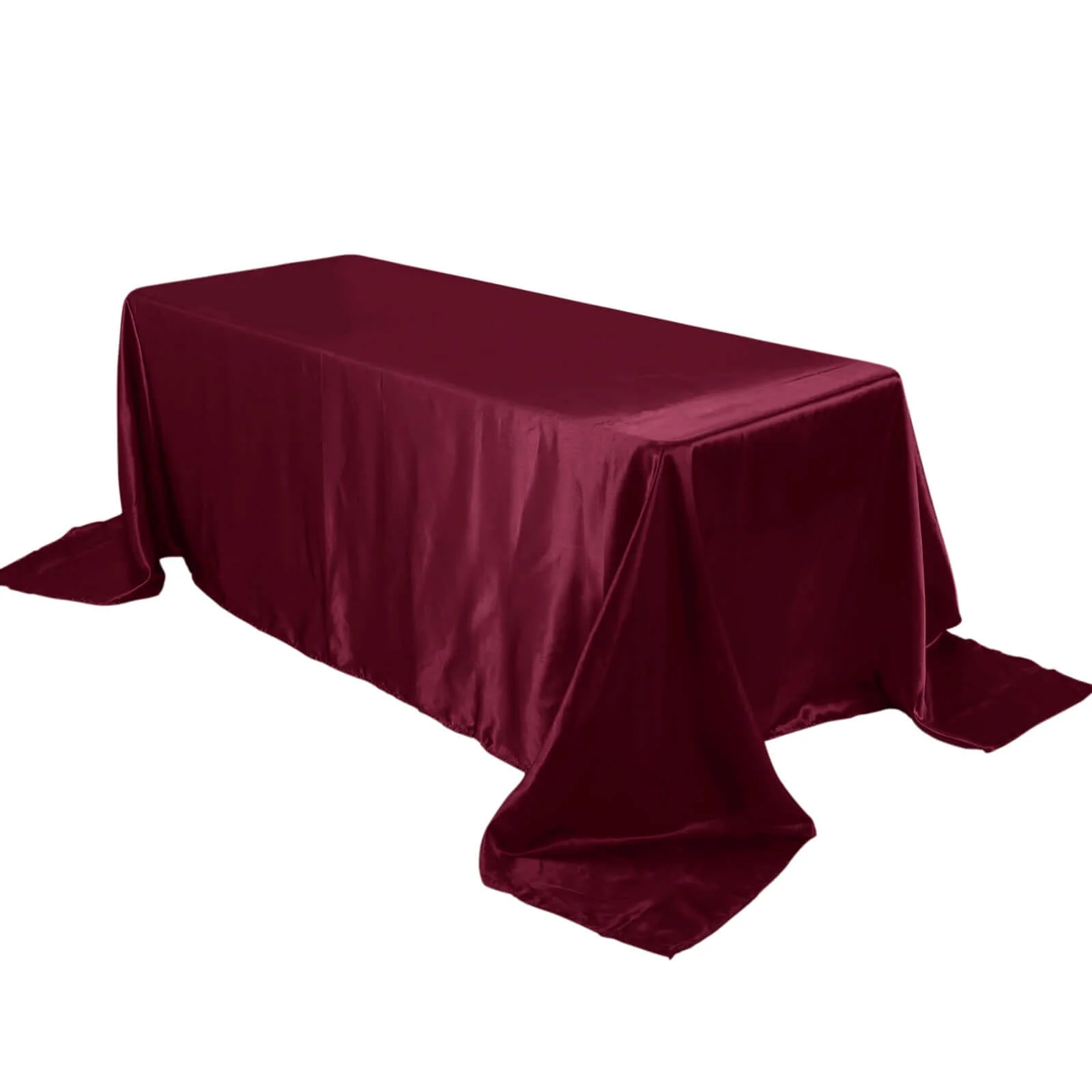 Satin Rectangular Tablecloth 90"x132" Burgundy - Seamless Table Cover - Image 6