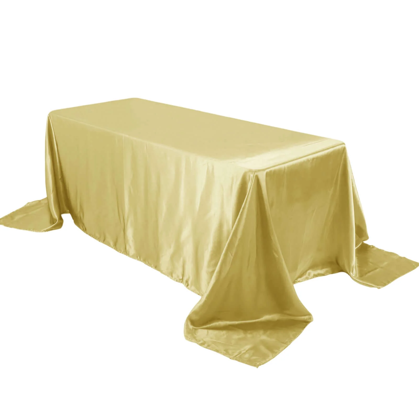 Satin Rectangular Tablecloth 90"x132" Champagne - Seamless Table Cover - Image 7