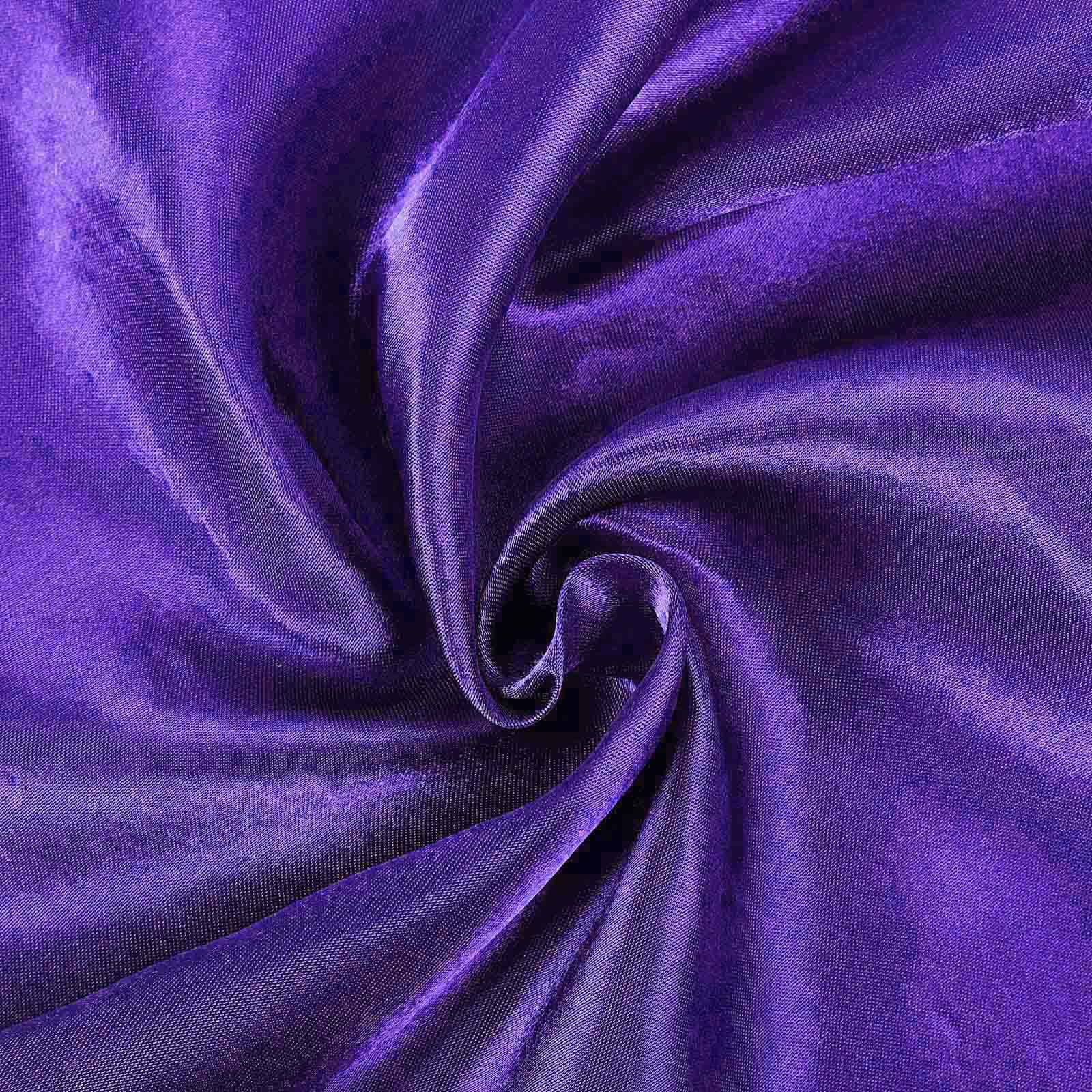 Satin Rectangular Tablecloth 90"x132" Purple - Seamless Table Cover - Image 7