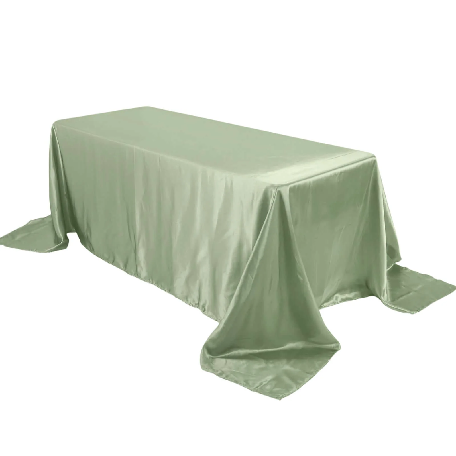 Satin Rectangular Tablecloth 90"x132" Sage Green - Seamless Table Cover - Image 6