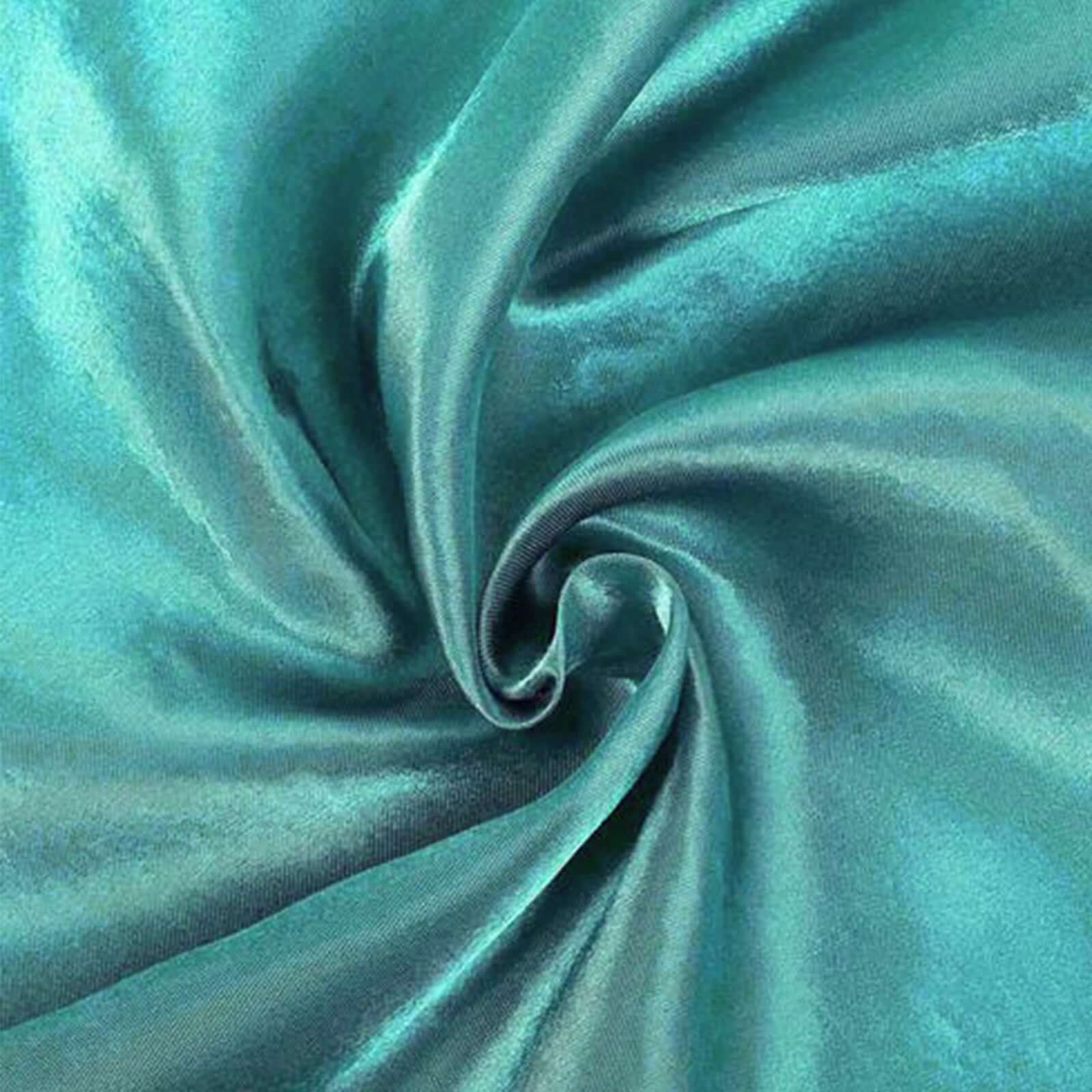 Satin Rectangular Tablecloth 90"x132" Turquoise - Seamless Table Cover - Image 7