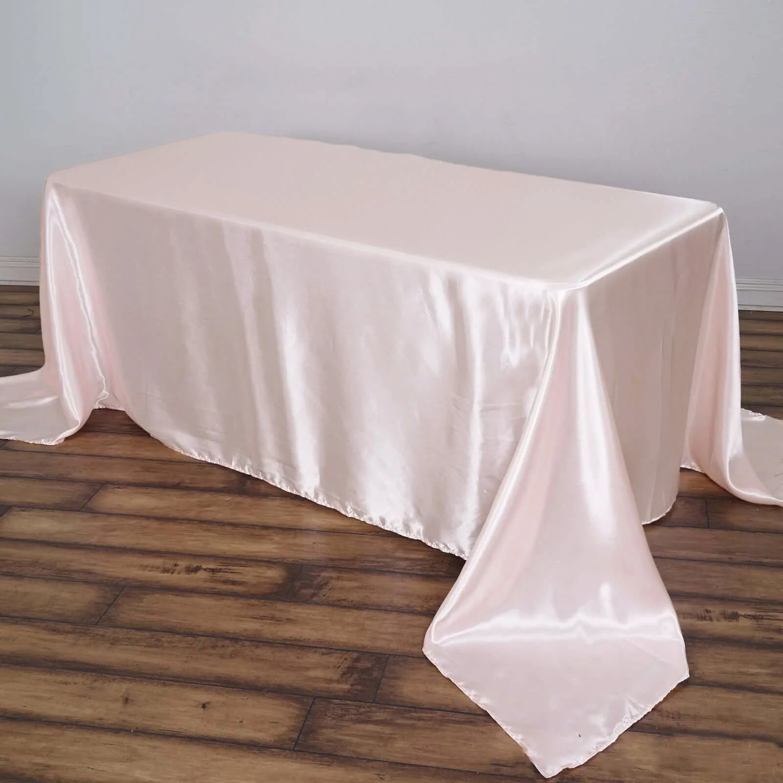 Satin Rectangular Tablecloth 90"x156" Blush - Seamless Table Cover
