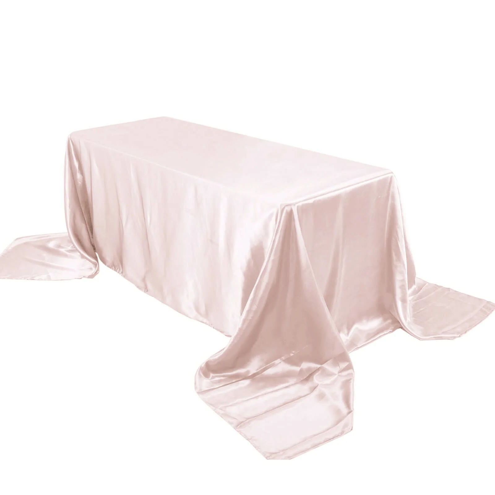 Satin Rectangular Tablecloth 90"x156" Blush - Seamless Table Cover - Image 5