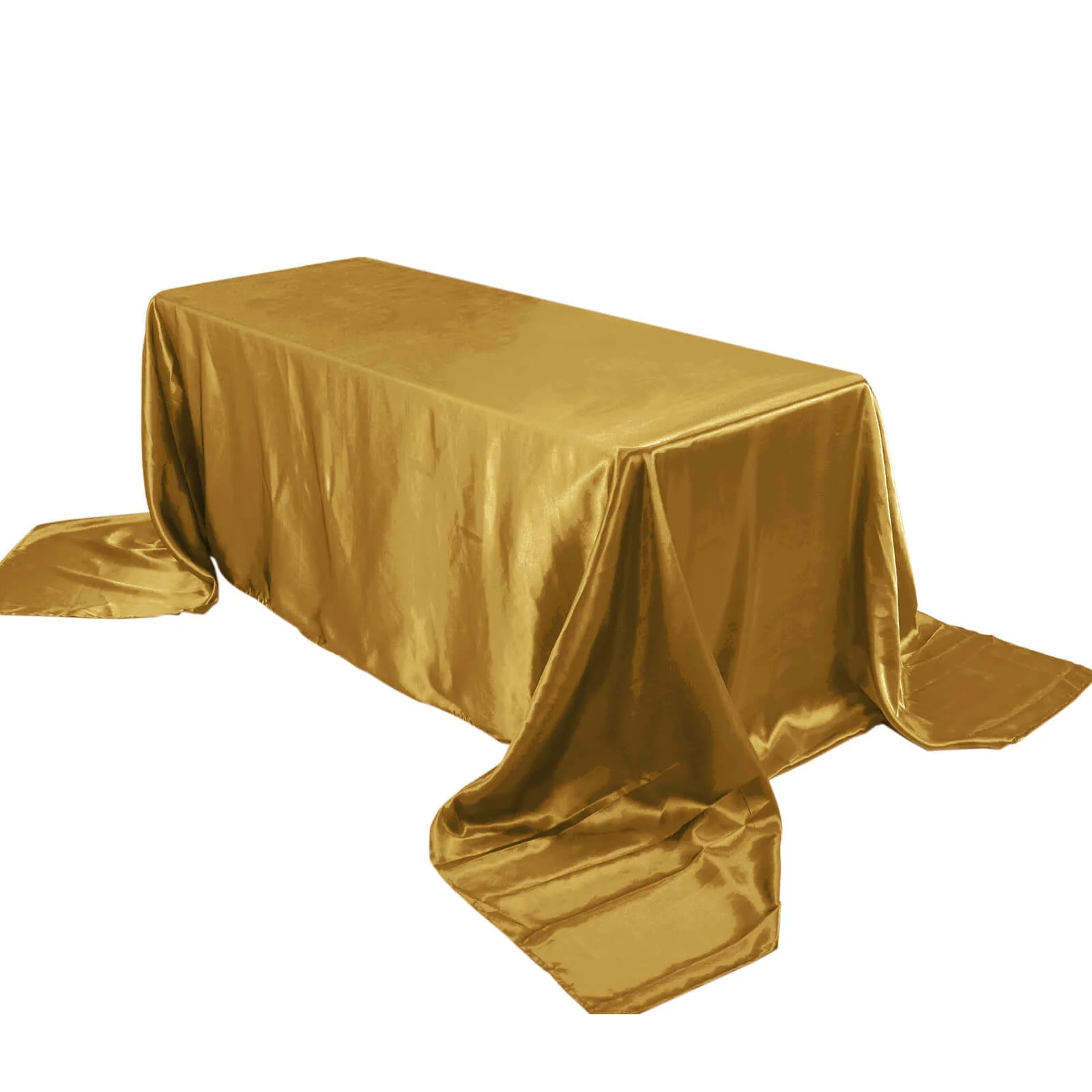 Satin Rectangular Tablecloth 90"x156" Gold - Seamless Sophisticated Table Cover for Weddings & Events - Image 6