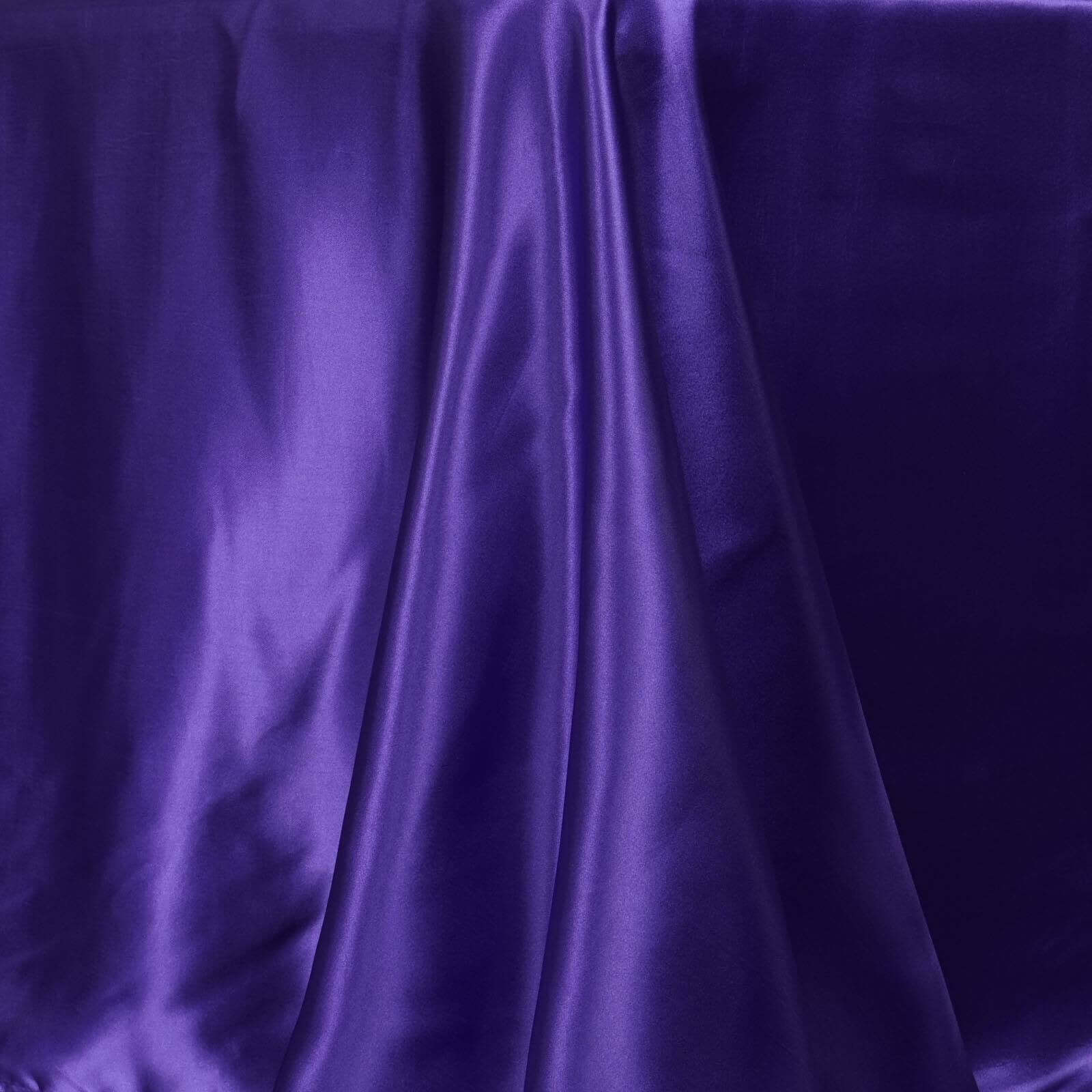Satin Rectangular Tablecloth 90"x156" Purple - Seamless Table Cover - Image 7