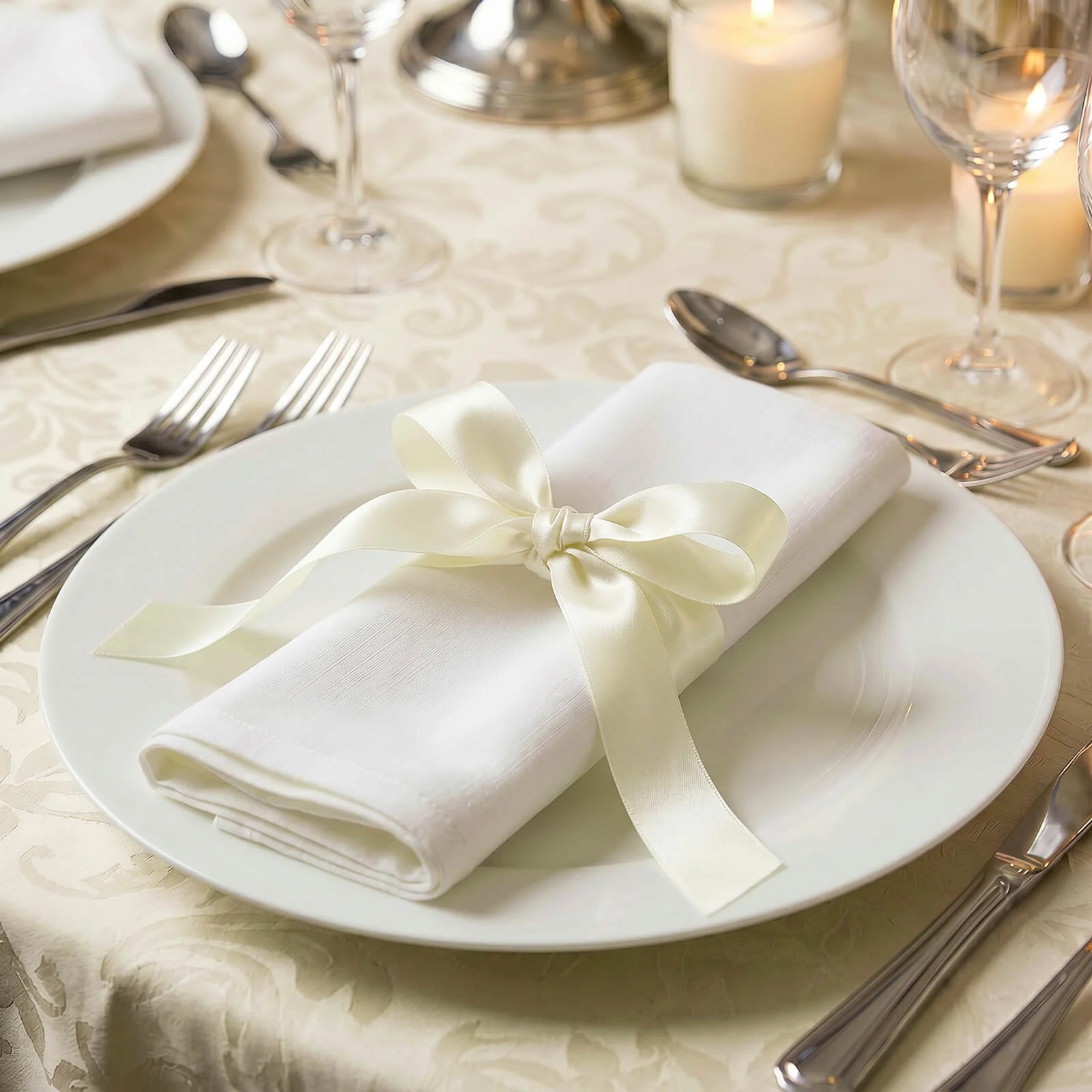 Satin Ribbon Roll 1" x 100 Yards Ivory – Single Face Decorative Craft Ribbon