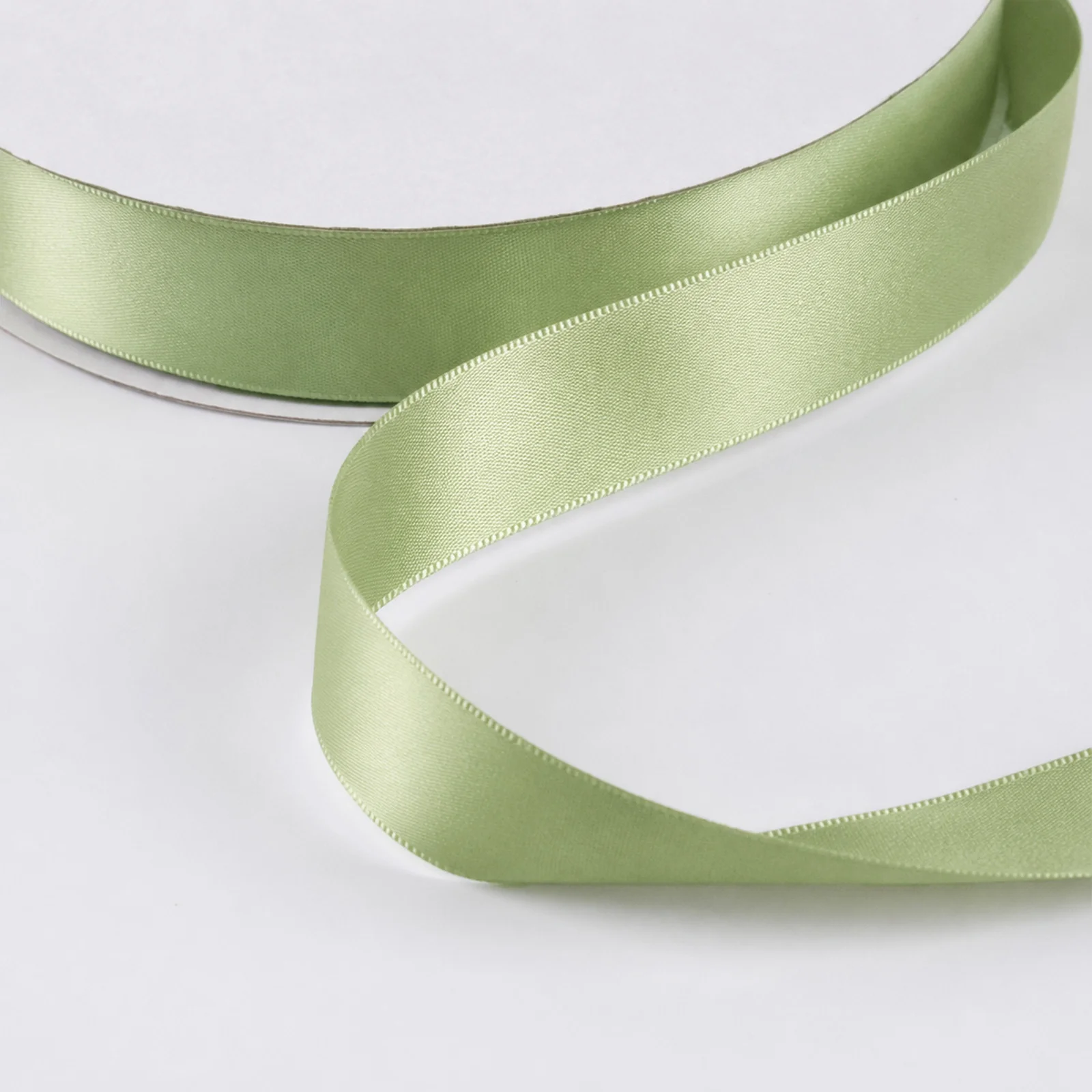Satin Ribbon Roll 1" x 100 Yards Sage Green – Single Face Decorative Craft Ribbon - Image 7