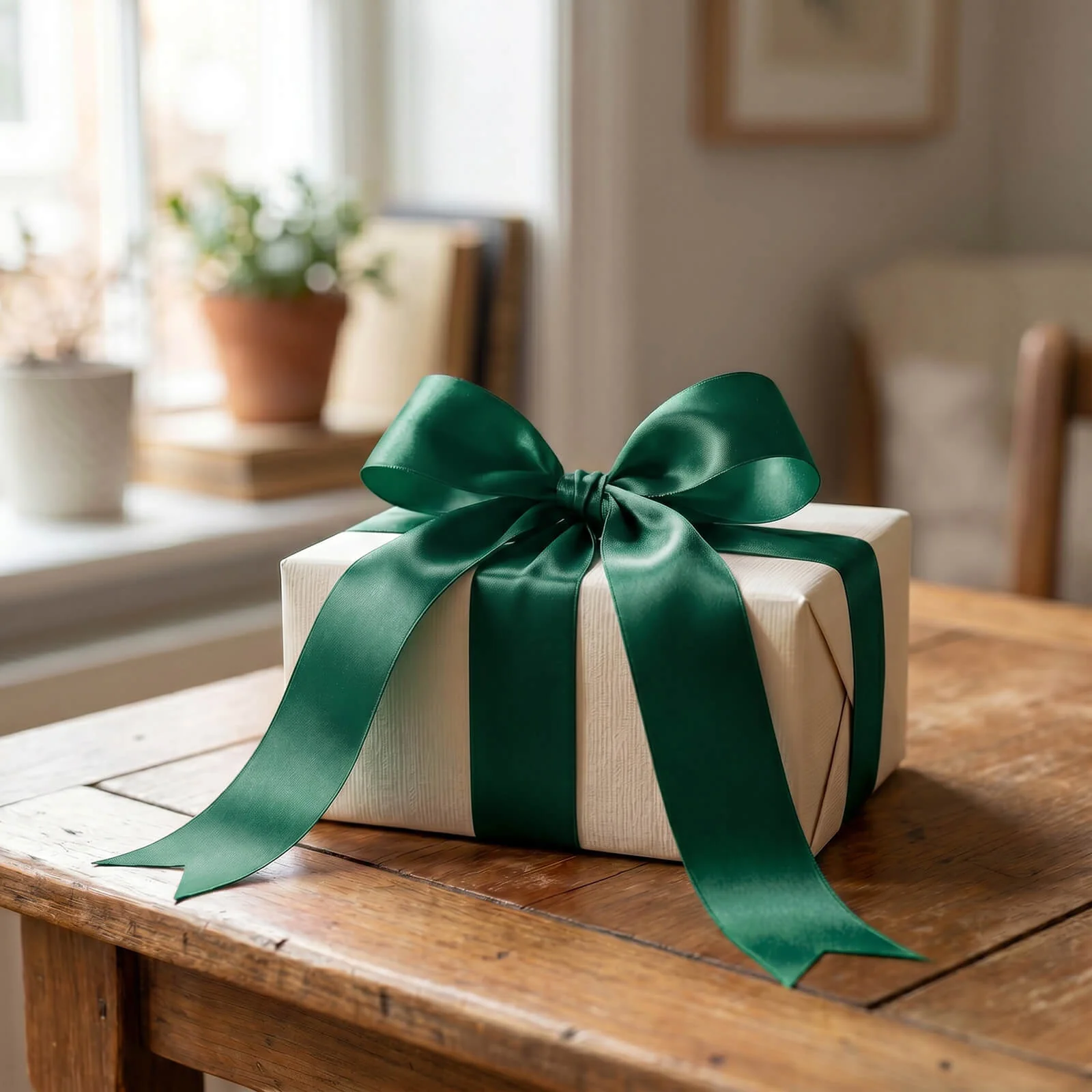 Satin Ribbon Roll 2" x 100 Yards Hunter Emerald Green – Single Face Decorative Craft Ribbon