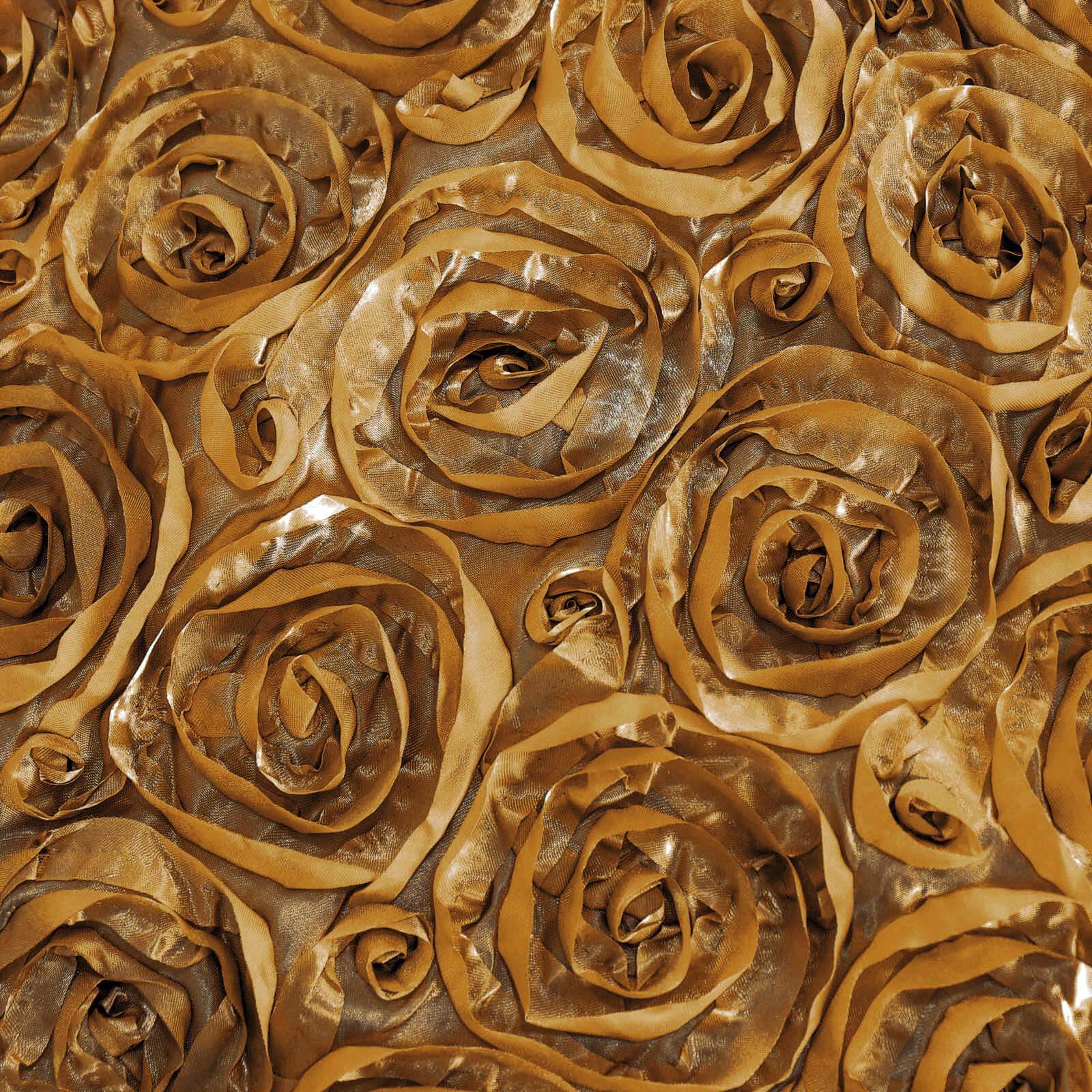 Satin Rosette Spandex Stretch Banquet Chair Cover Gold - Fitted Slip-On Slipcover for Weddings & Events - Image 8