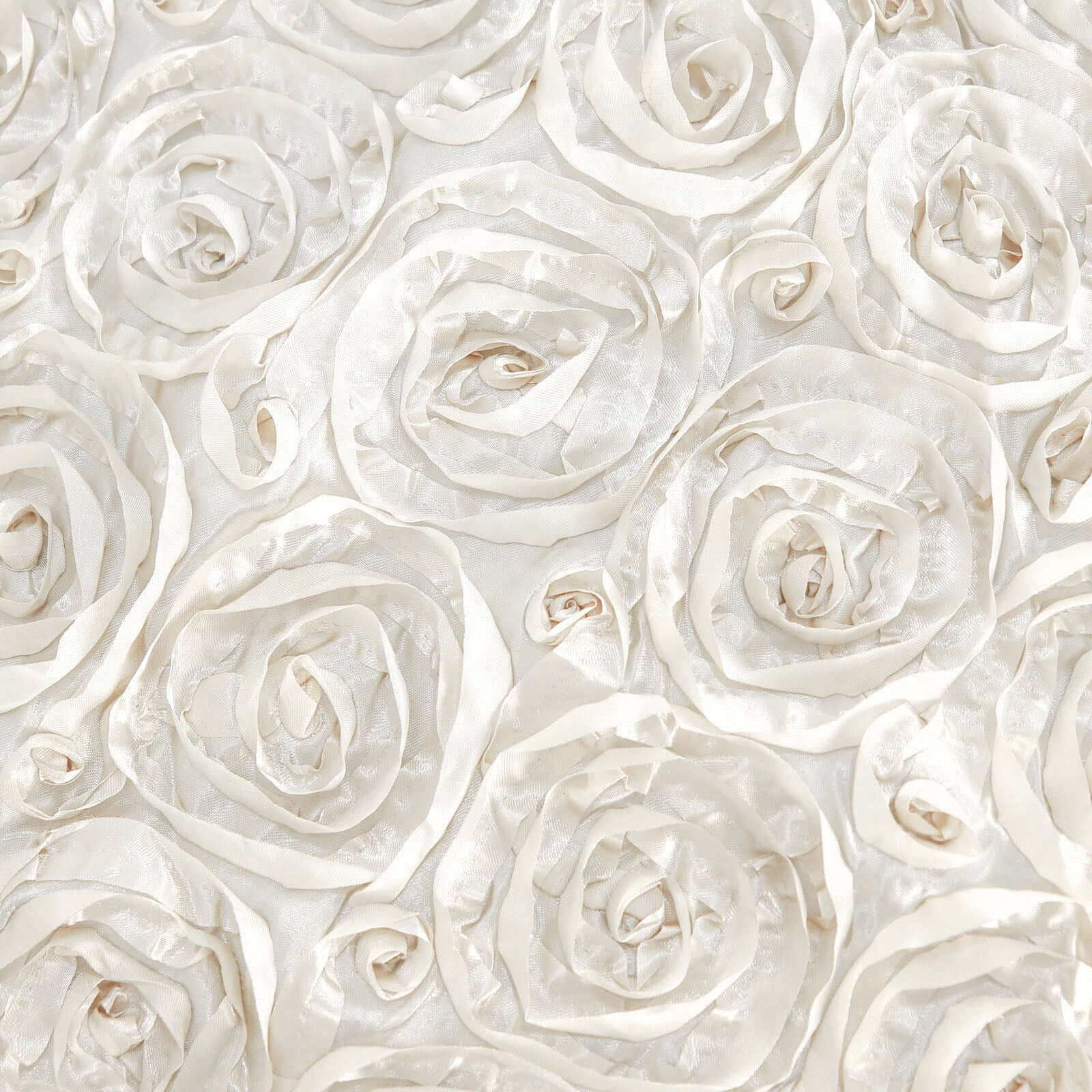 Satin Rosette Spandex Stretch Banquet Chair Cover Ivory - Fitted Slip-On Slipcover - Image 6