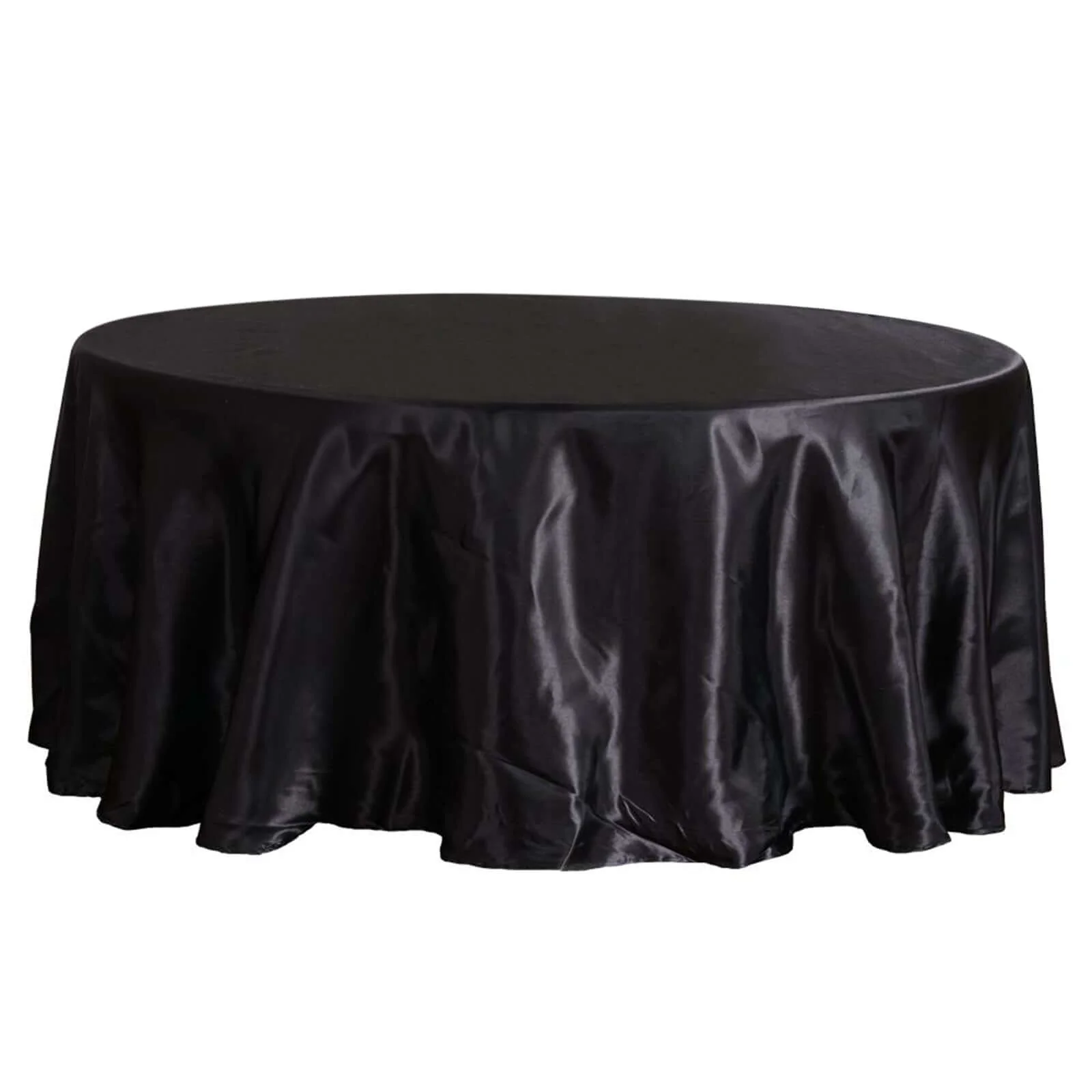 Satin Round Tablecloth 108" Black - Smooth & Durable Table Cover for Polished Event Decor - Image 6