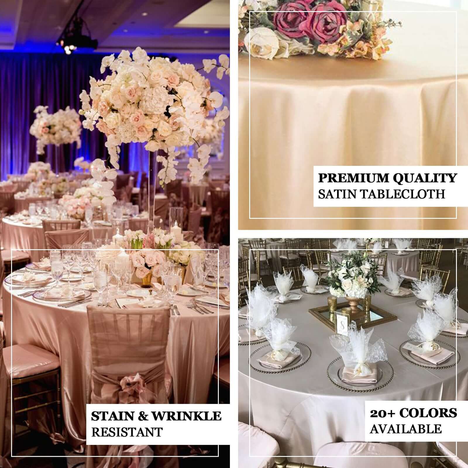 Satin Round Tablecloth 108" Blush - Smooth & Durable Table Cover - Image 7