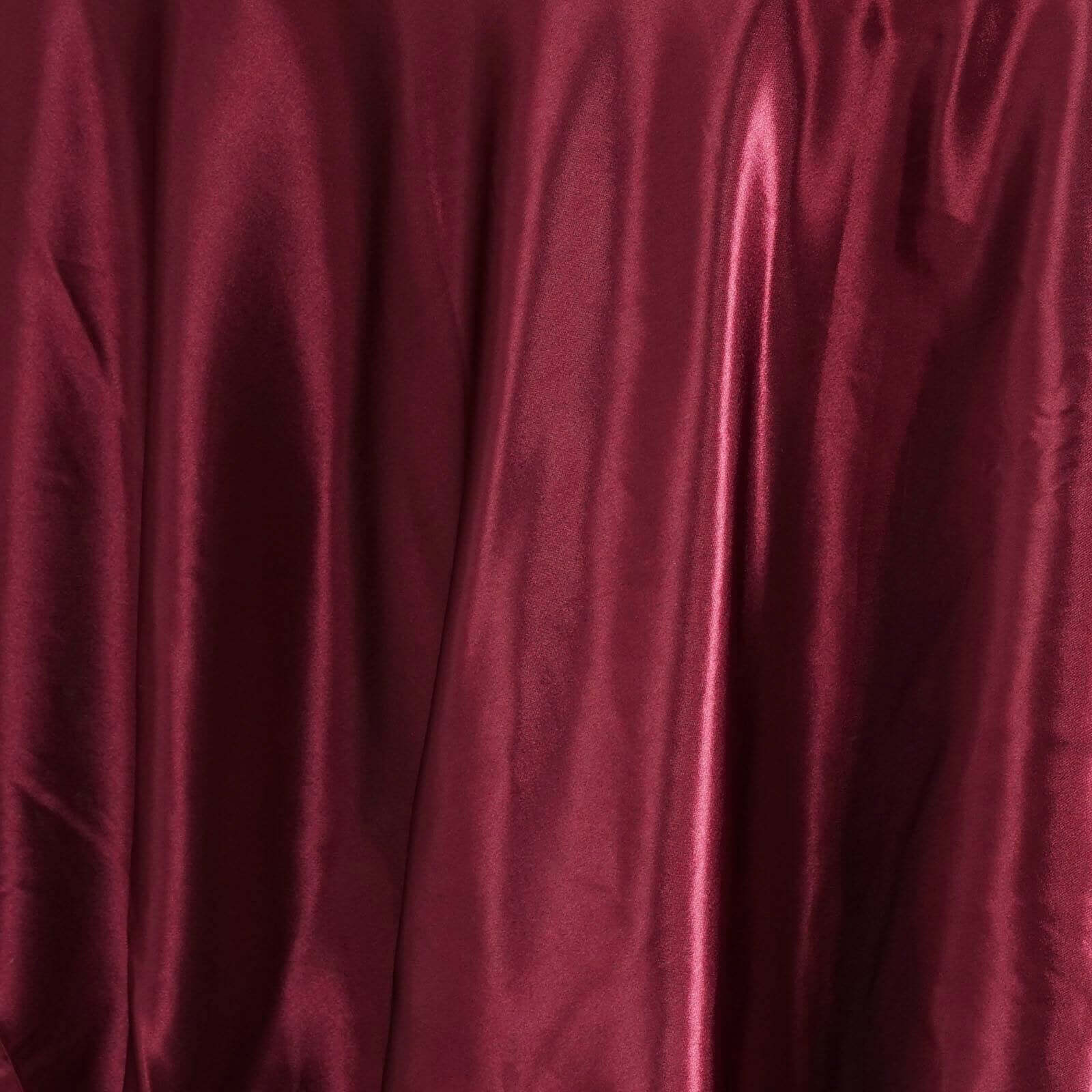 Satin Round Tablecloth 108" Burgundy - Smooth & Durable Table Cover - Image 3