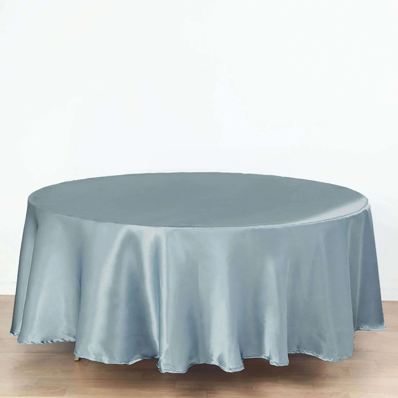 Satin Round Tablecloth 108" Dusty Blue - Smooth & Durable Table Cover