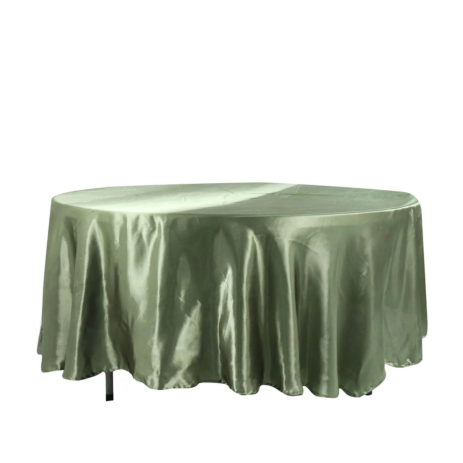 Satin Round Tablecloth 108" Dusty Sage Green - Smooth & Durable Table Cover - Image 6