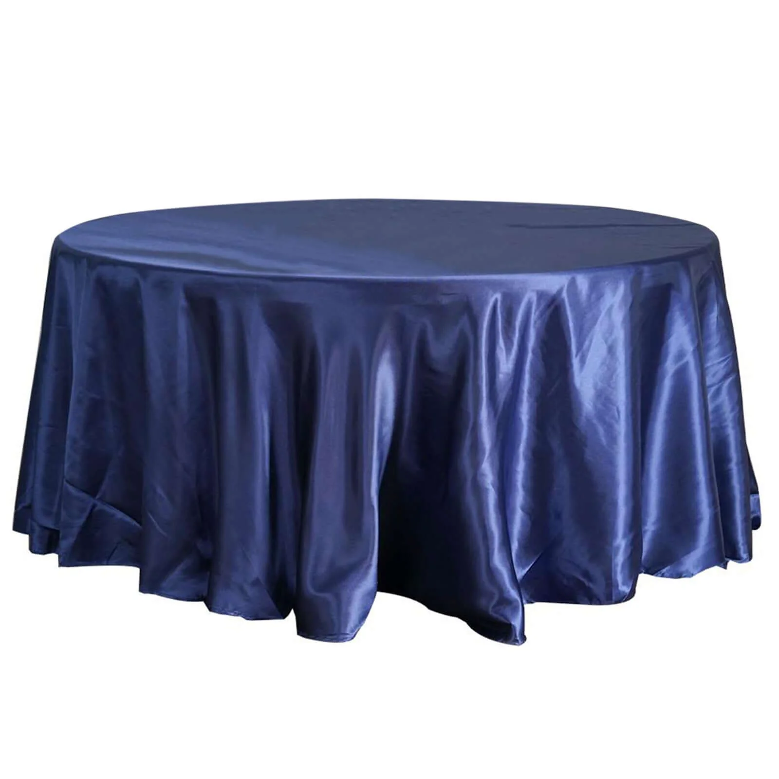 Satin Round Tablecloth 108" Navy Blue - Smooth & Durable Table Cover - Image 6