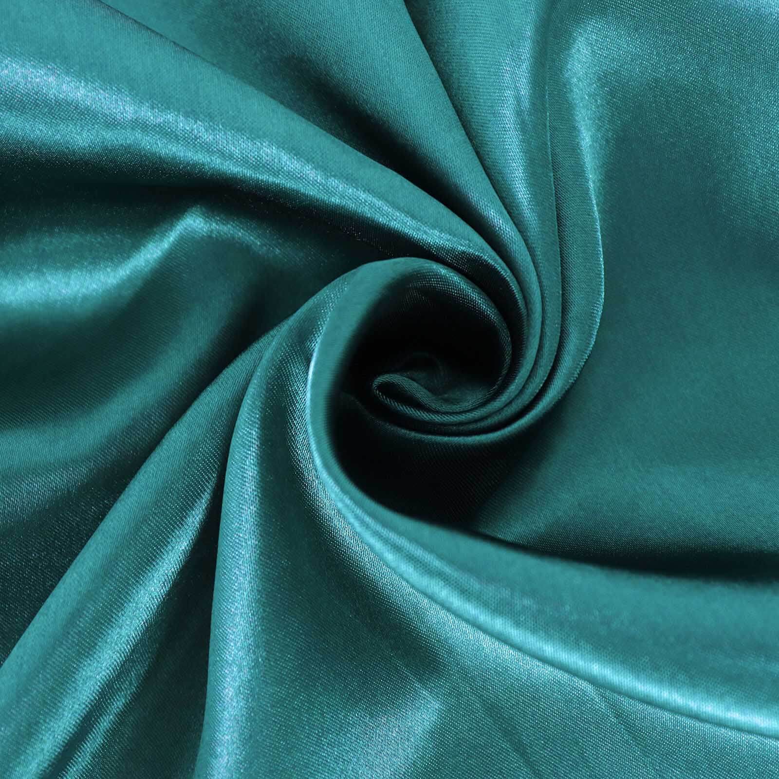 Satin Round Tablecloth 108" Peacock Teal - Smooth & Durable Table Cover - Image 8
