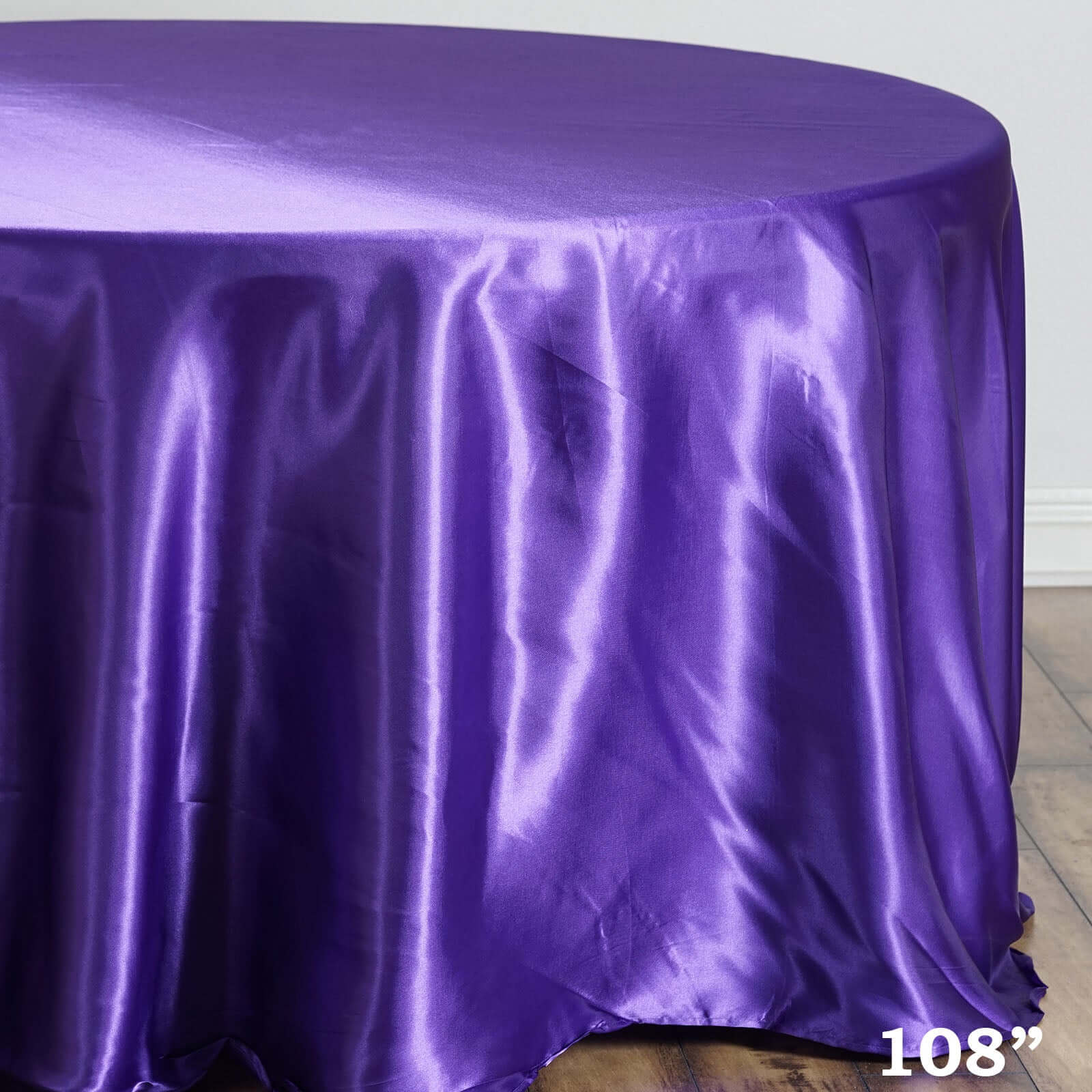 Satin Round Tablecloth 108" Purple - Smooth & Durable Table Cover - Image 3