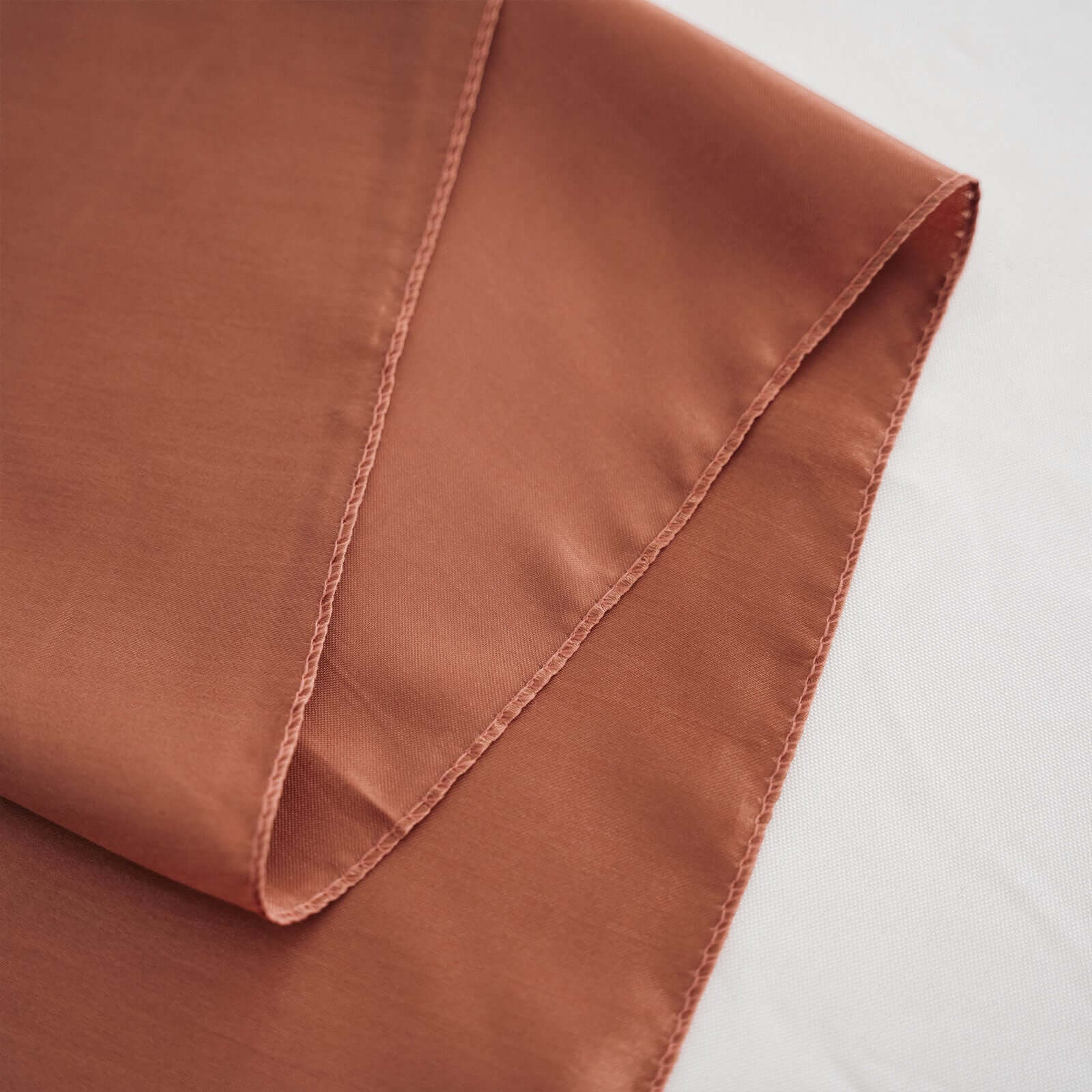 Satin Round Tablecloth 108" Terracotta (Rust) - Smooth & Durable Table Cover - Image 11
