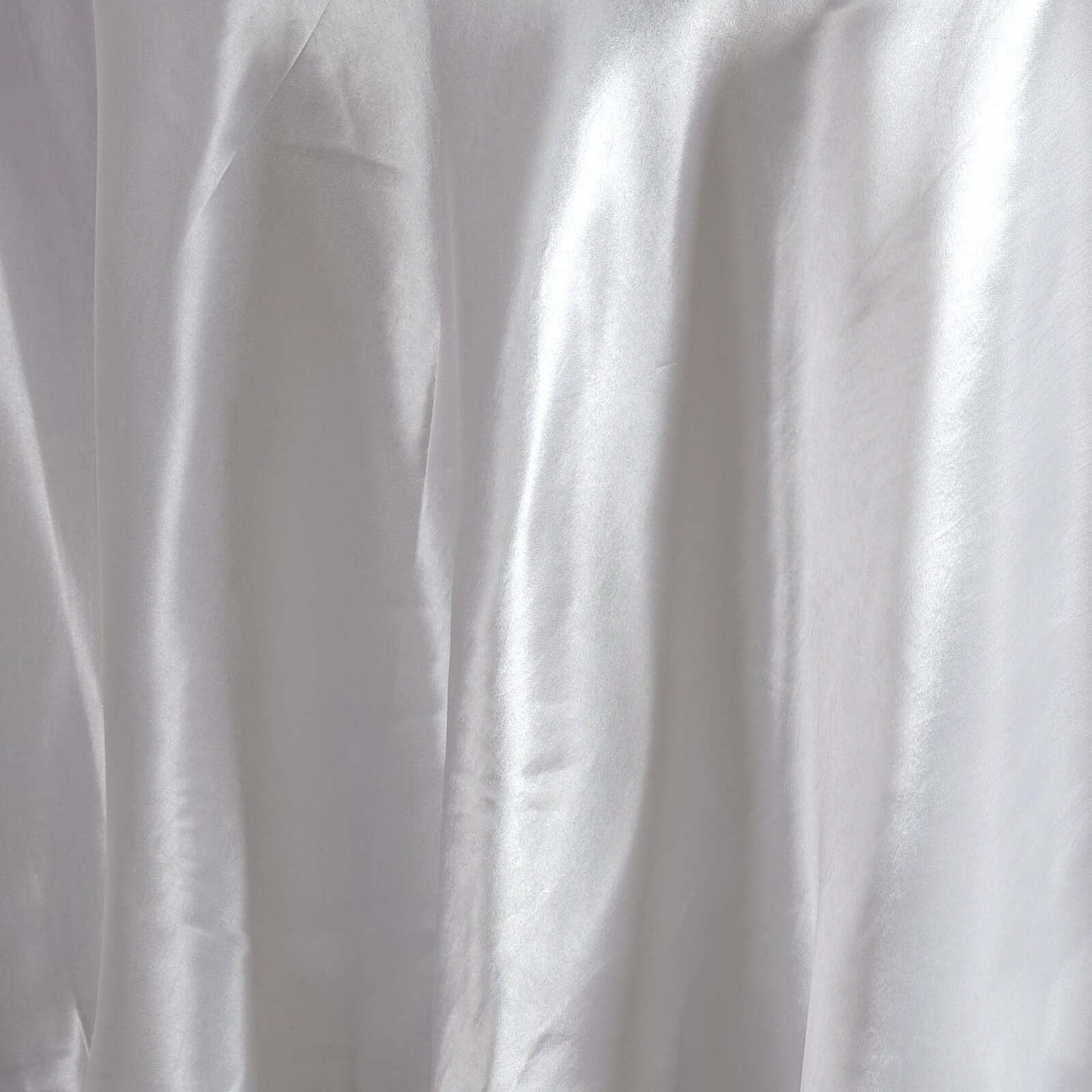 Satin Round Tablecloth 120" White - Classy Seamless Table Cover for Weddings & Events - Image 3