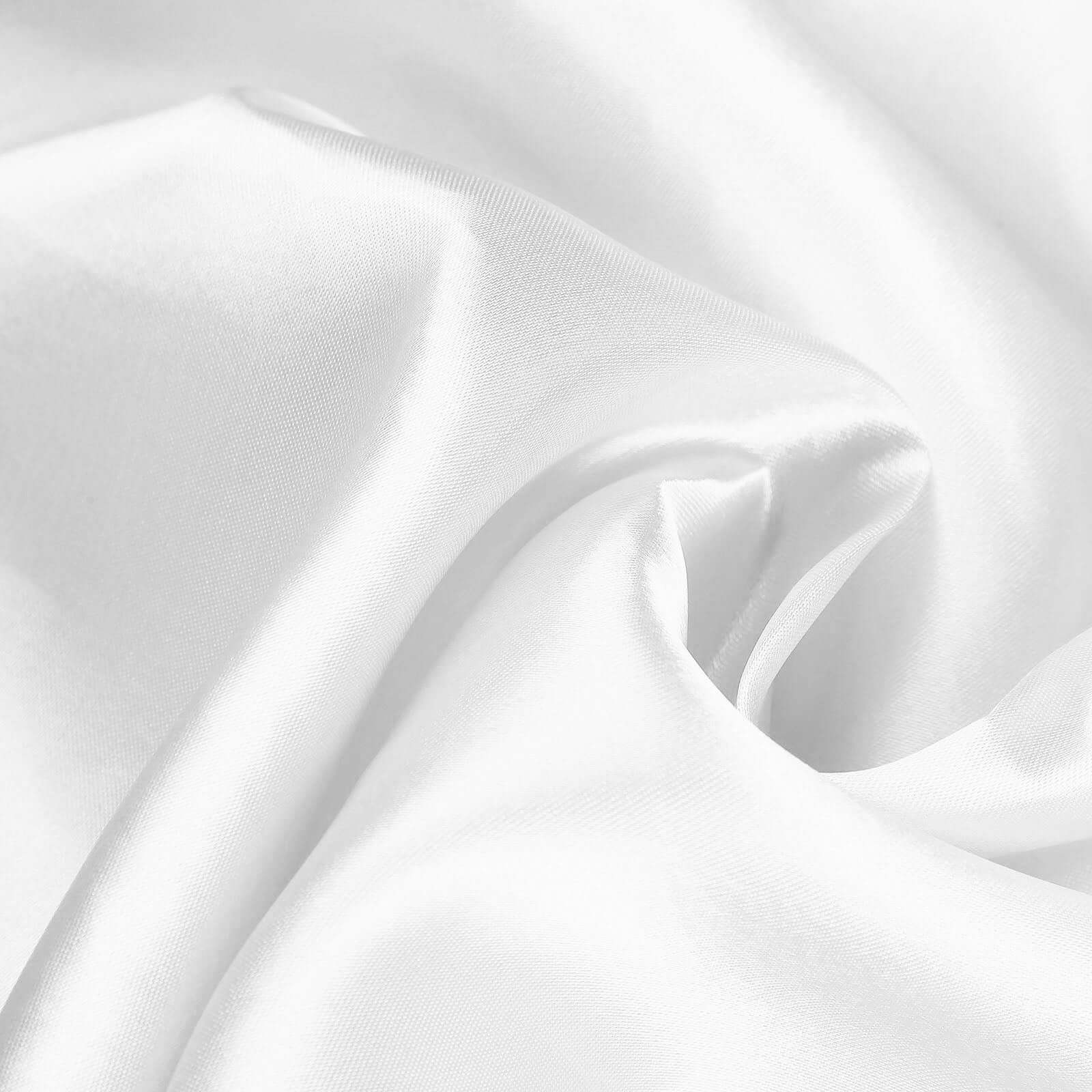Satin Round Tablecloth 120" White - Classy Seamless Table Cover for Weddings & Events - Image 7