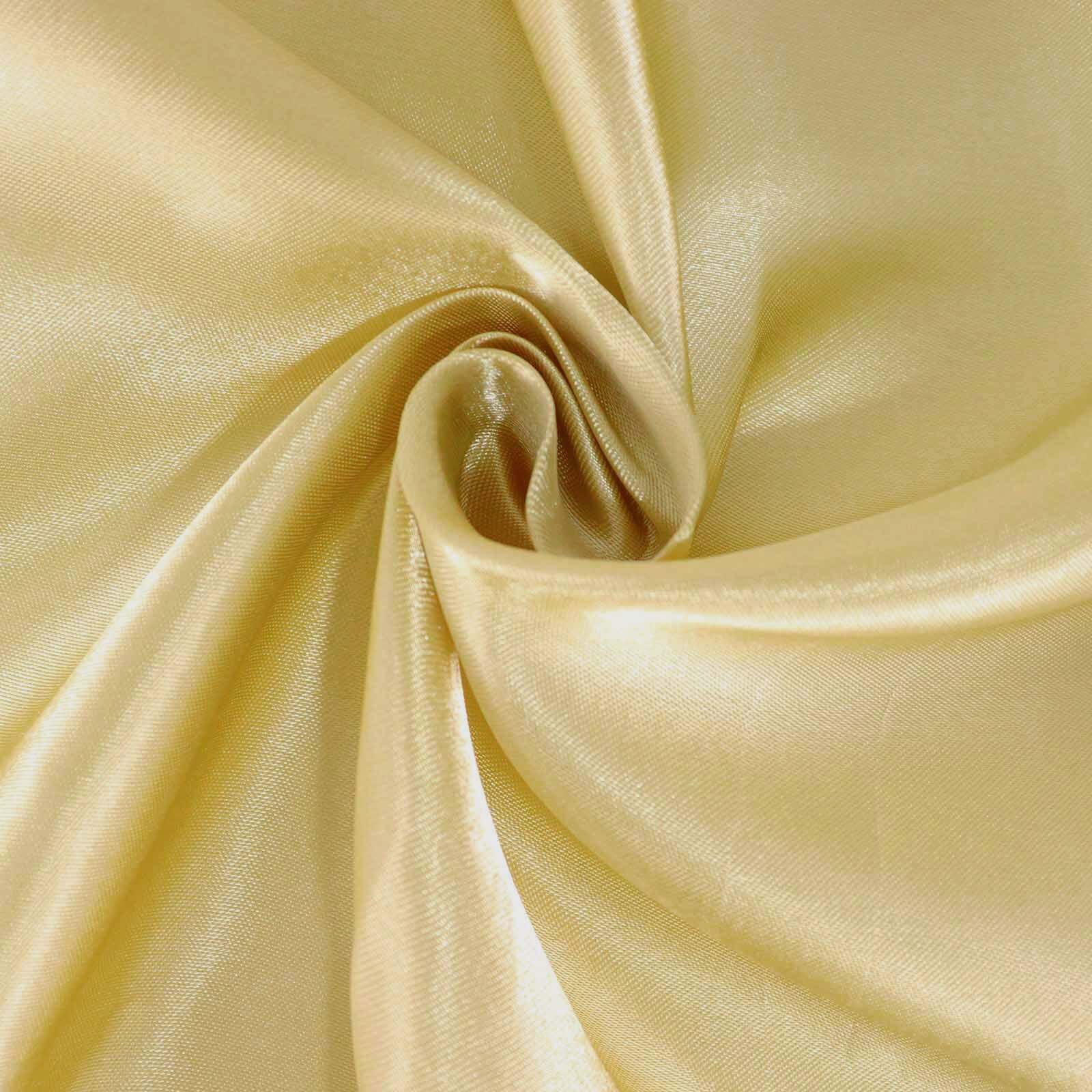 Satin Round Tablecloth 132" Champagne - Seamless Table Cover - Image 8