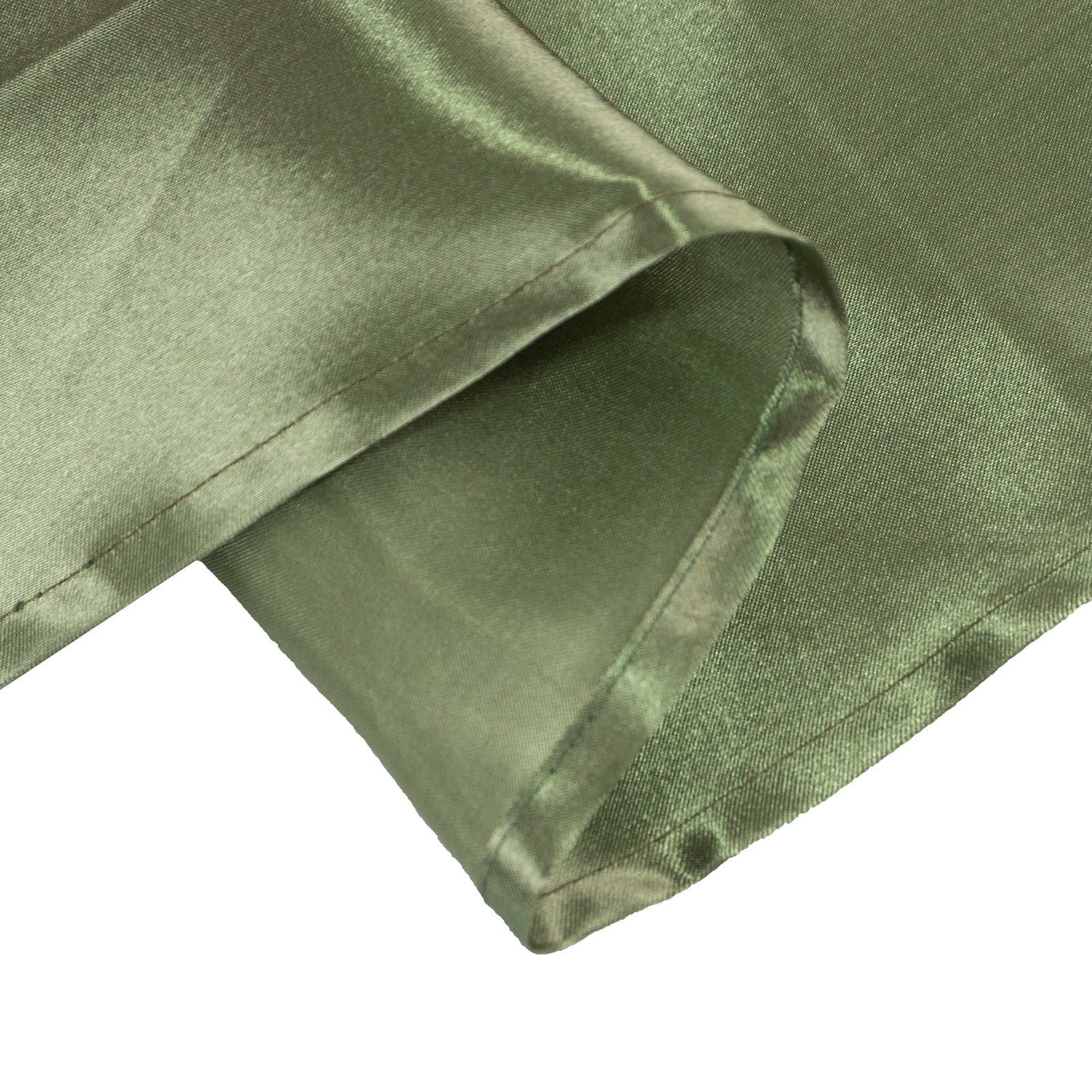 Satin Round Tablecloth 132" Dusty Sage Green - Seamless Table Cover - Image 7