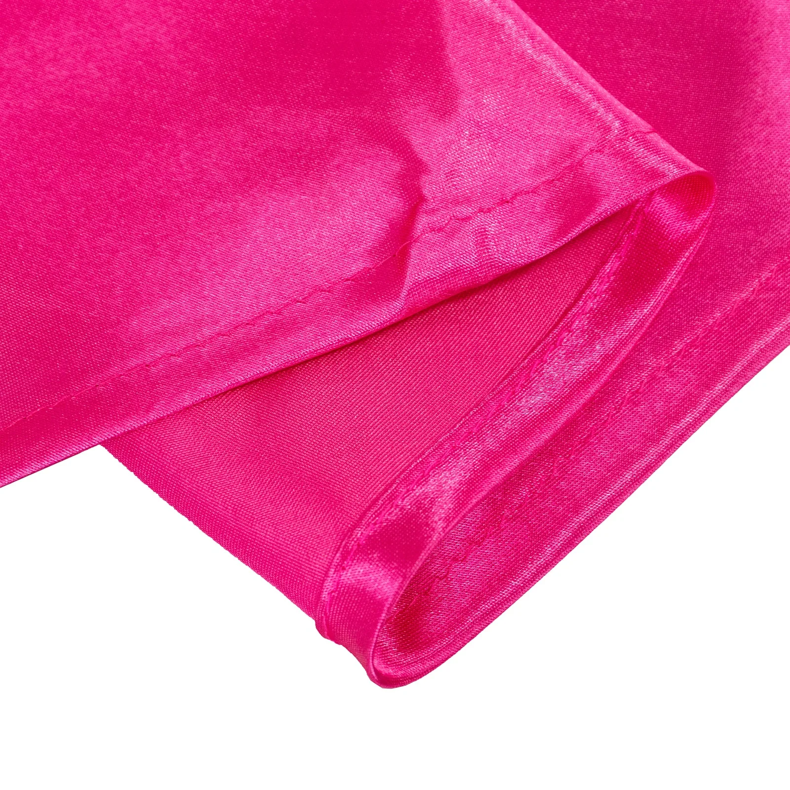 Satin Round Tablecloth 132" Fuchsia - Seamless Table Cover - Image 9