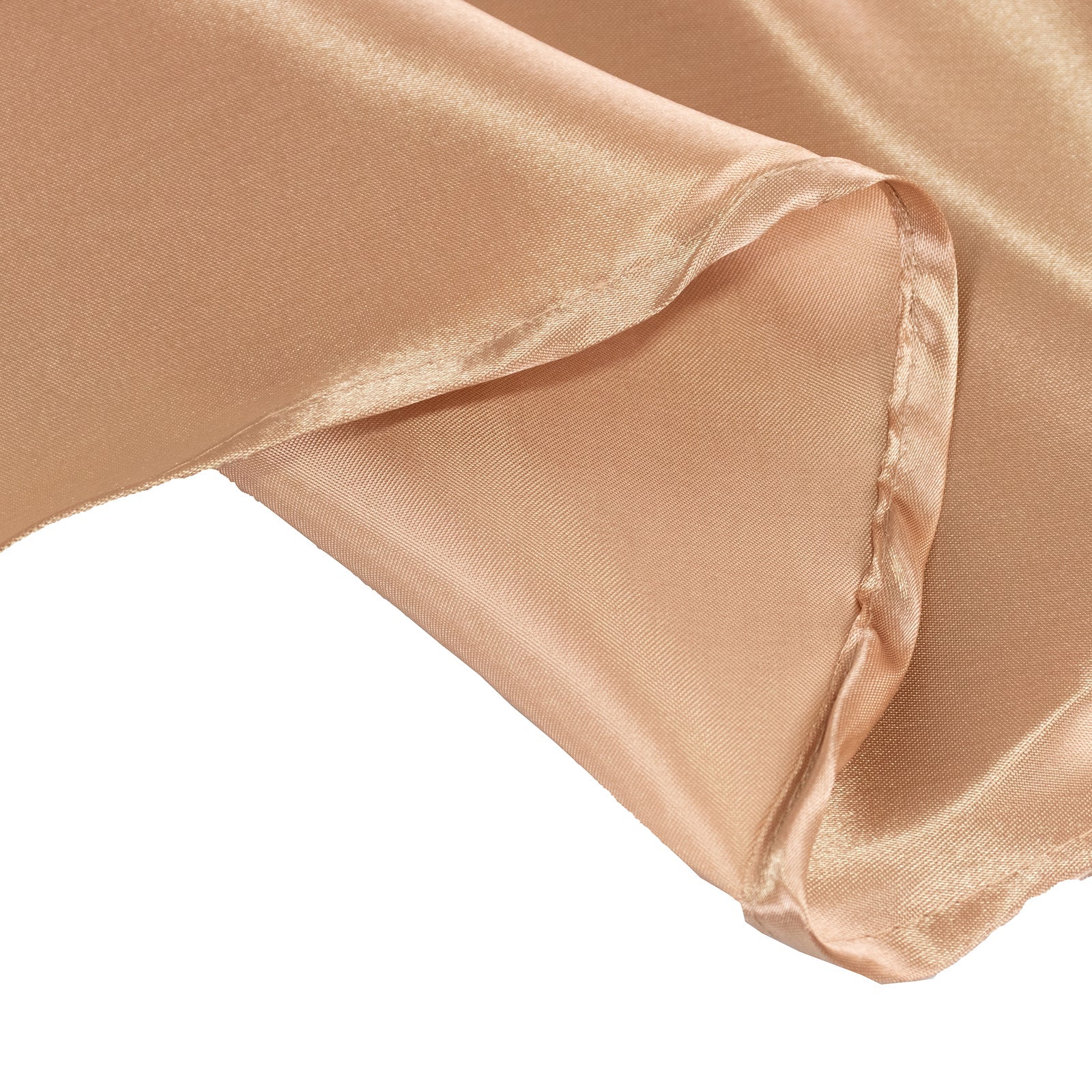 Satin Round Tablecloth 132" Nude - Seamless Table Cover - Image 8