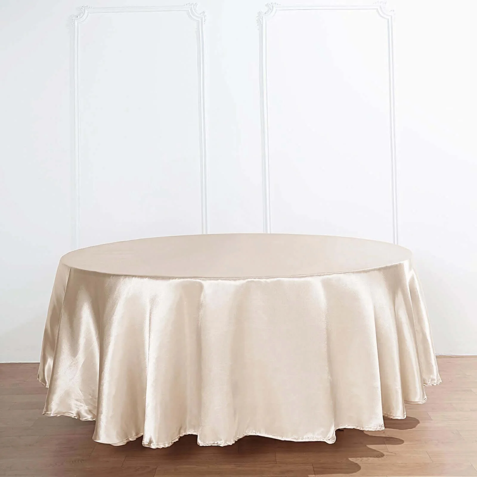 Satin Round Tablecloth 90" Beige - Smooth & Durable Table Cover