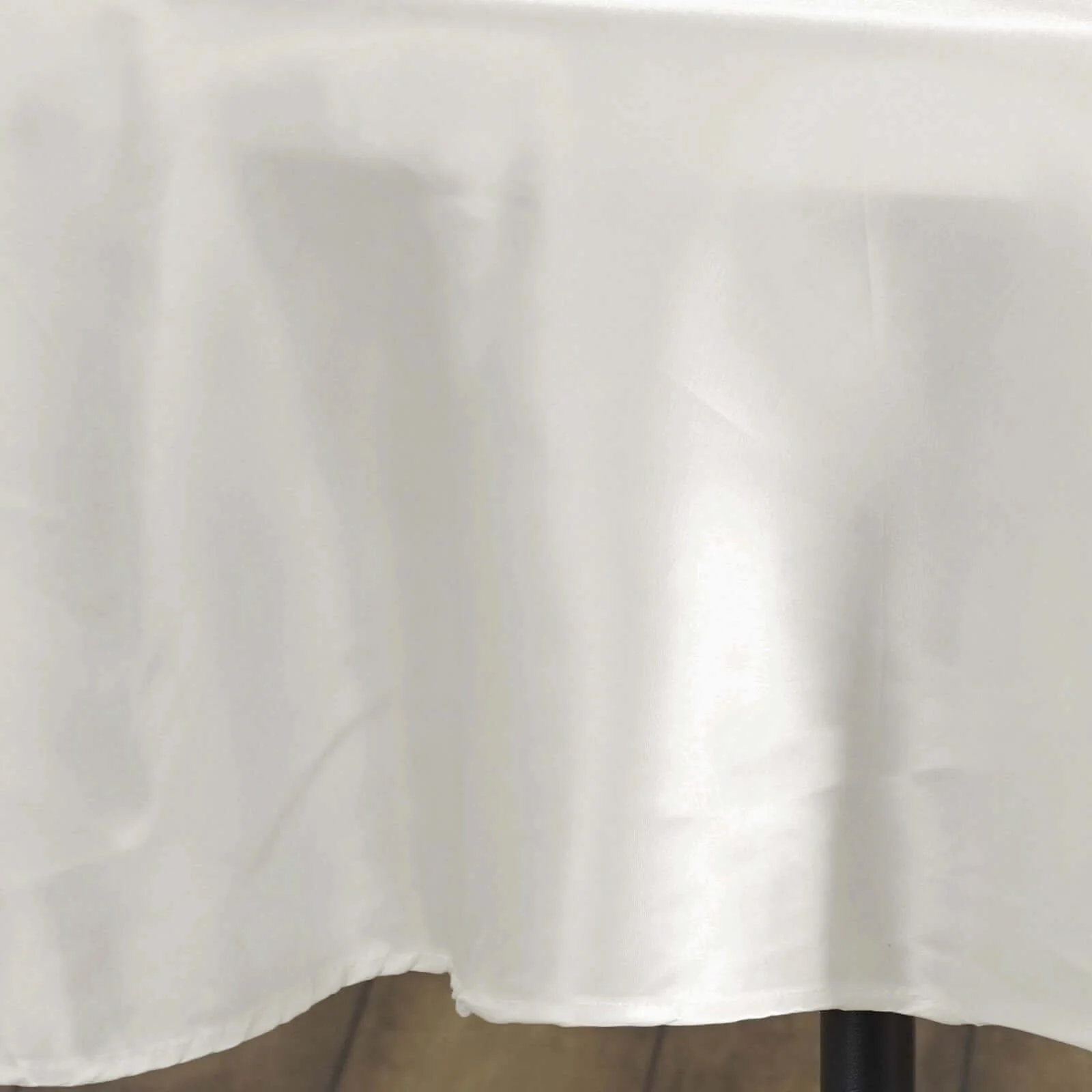 Satin Round Tablecloth 90" Ivory - Smooth & Durable Table Cover - Image 3