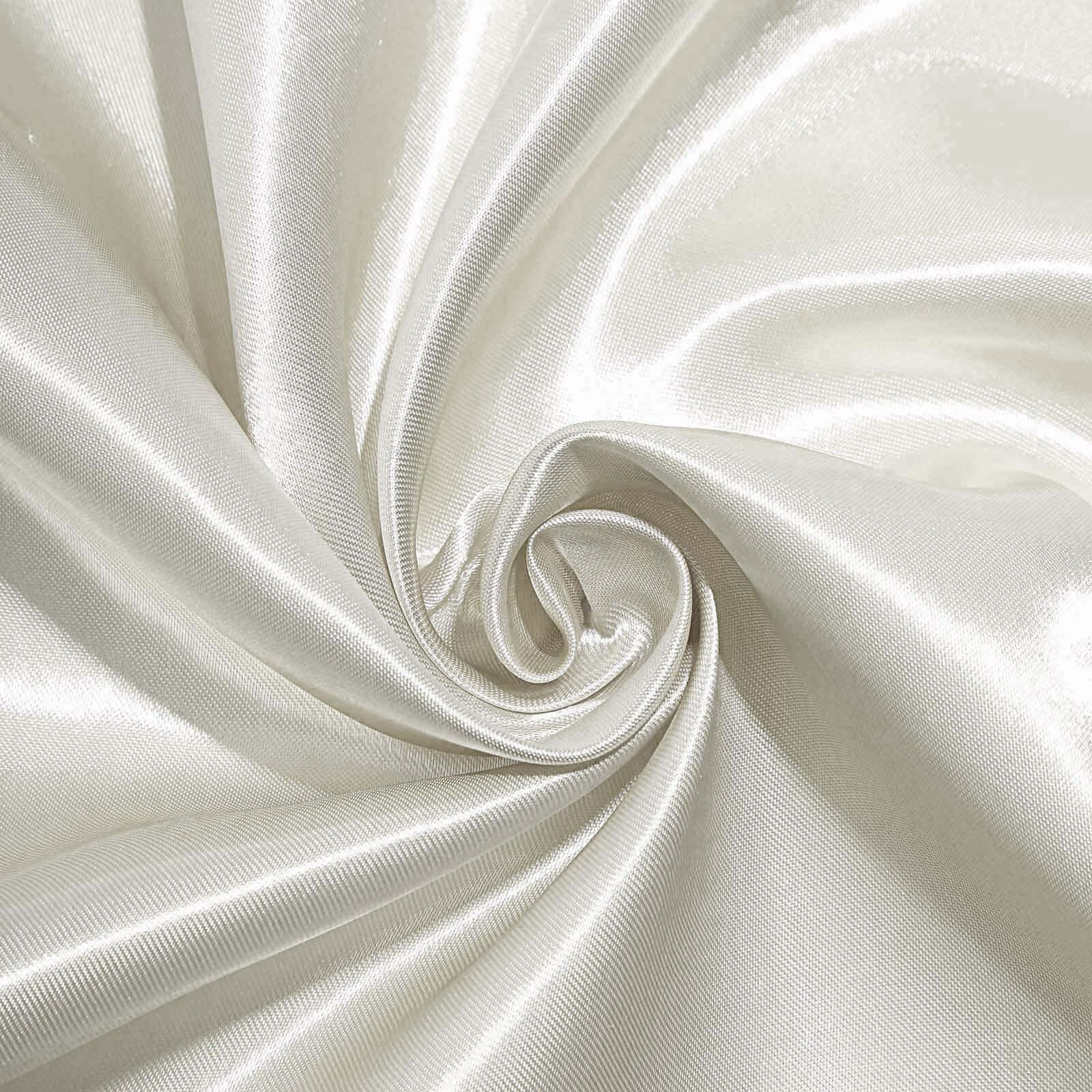 Satin Round Tablecloth 90" Ivory - Smooth & Durable Table Cover - Image 7