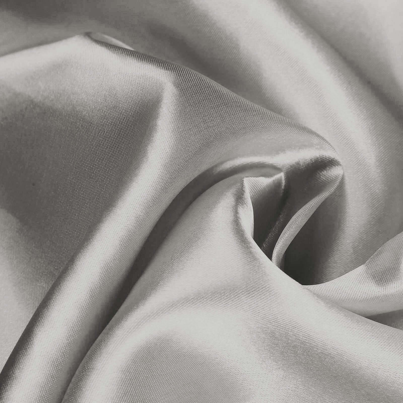 Satin Self-Tie Universal Chair Cover Silver - Reusable Slip-On Slipcover for Folding, Dining, Banquet & Standard Size Chairs - Image 7